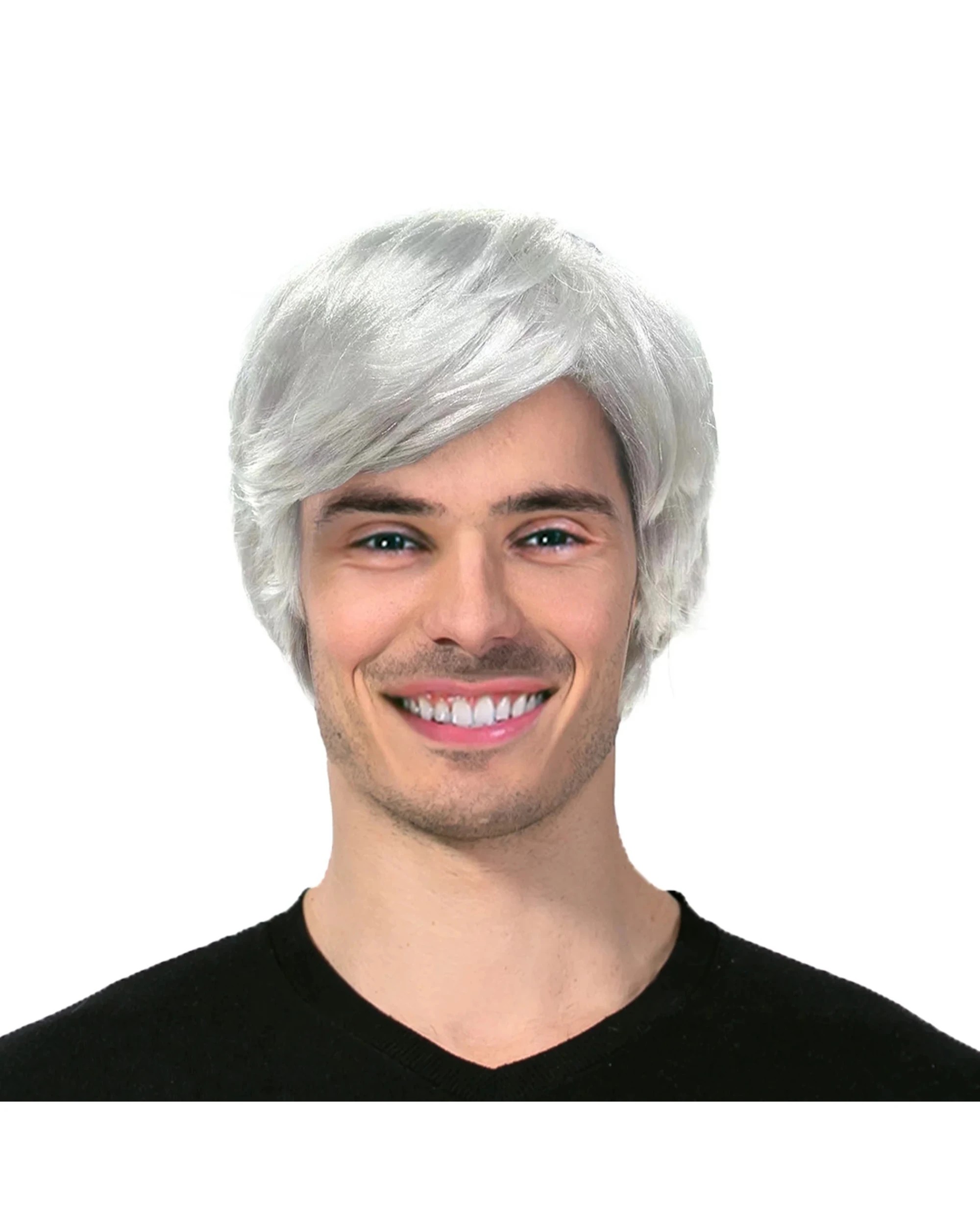 1 JDParty Men's Light Short Hair Wig - Grey, 1 of 2