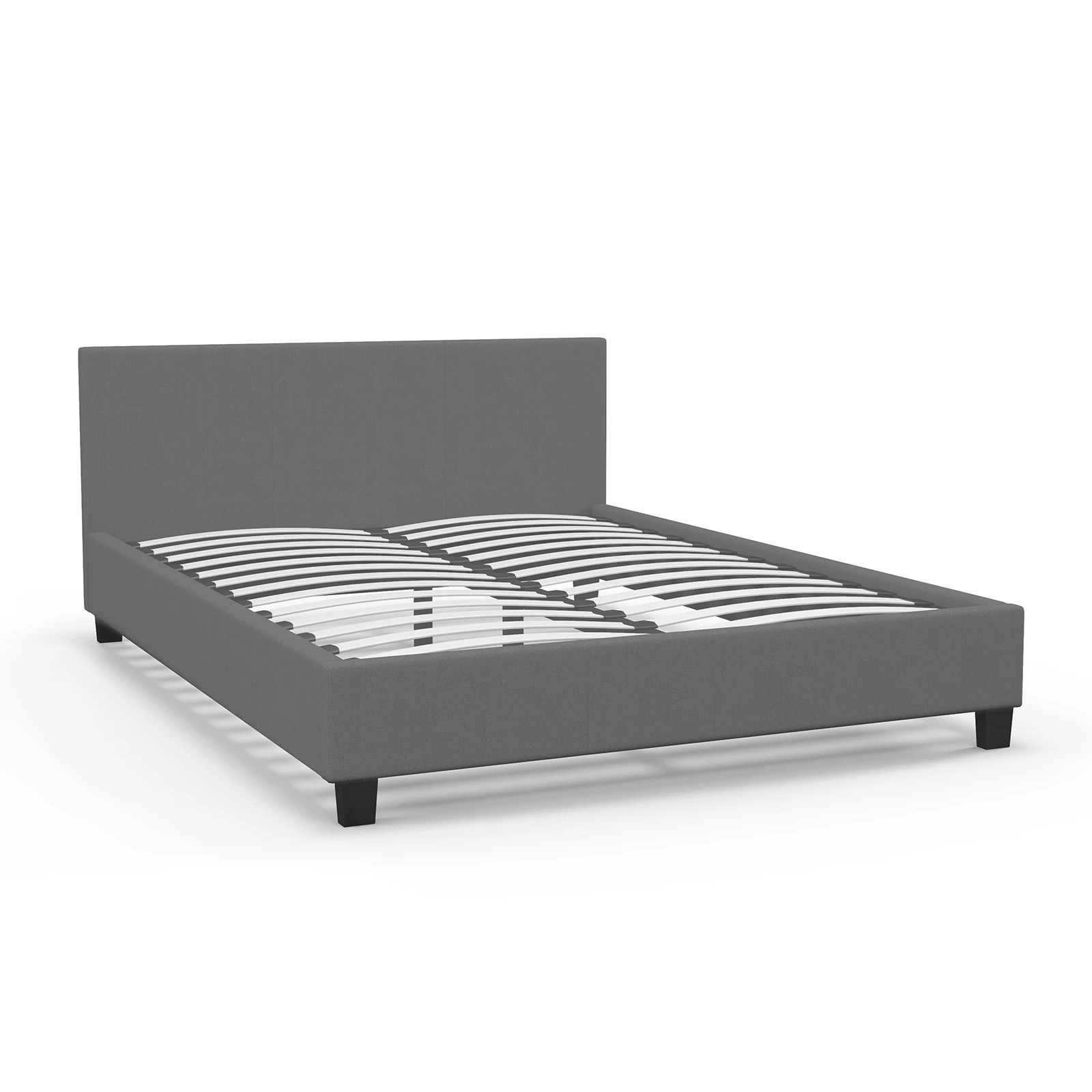 8 Milano Décor Sienna Luxury Bed Frame Base And Headboard Solid Wood Padded Fabric - Grey, 8 of 10