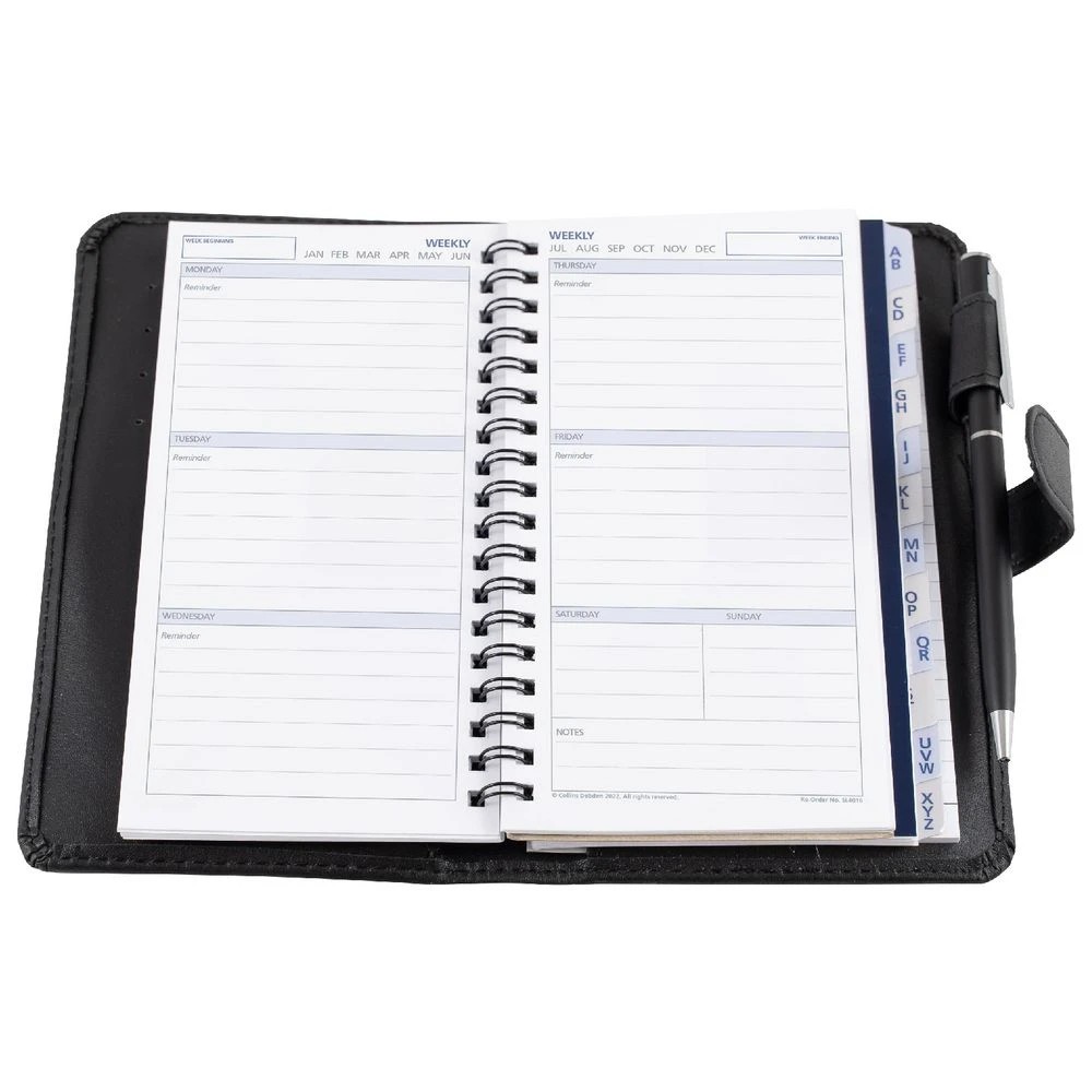 4 Dayplanner Slim Undated Organiser Black, 4 of 4