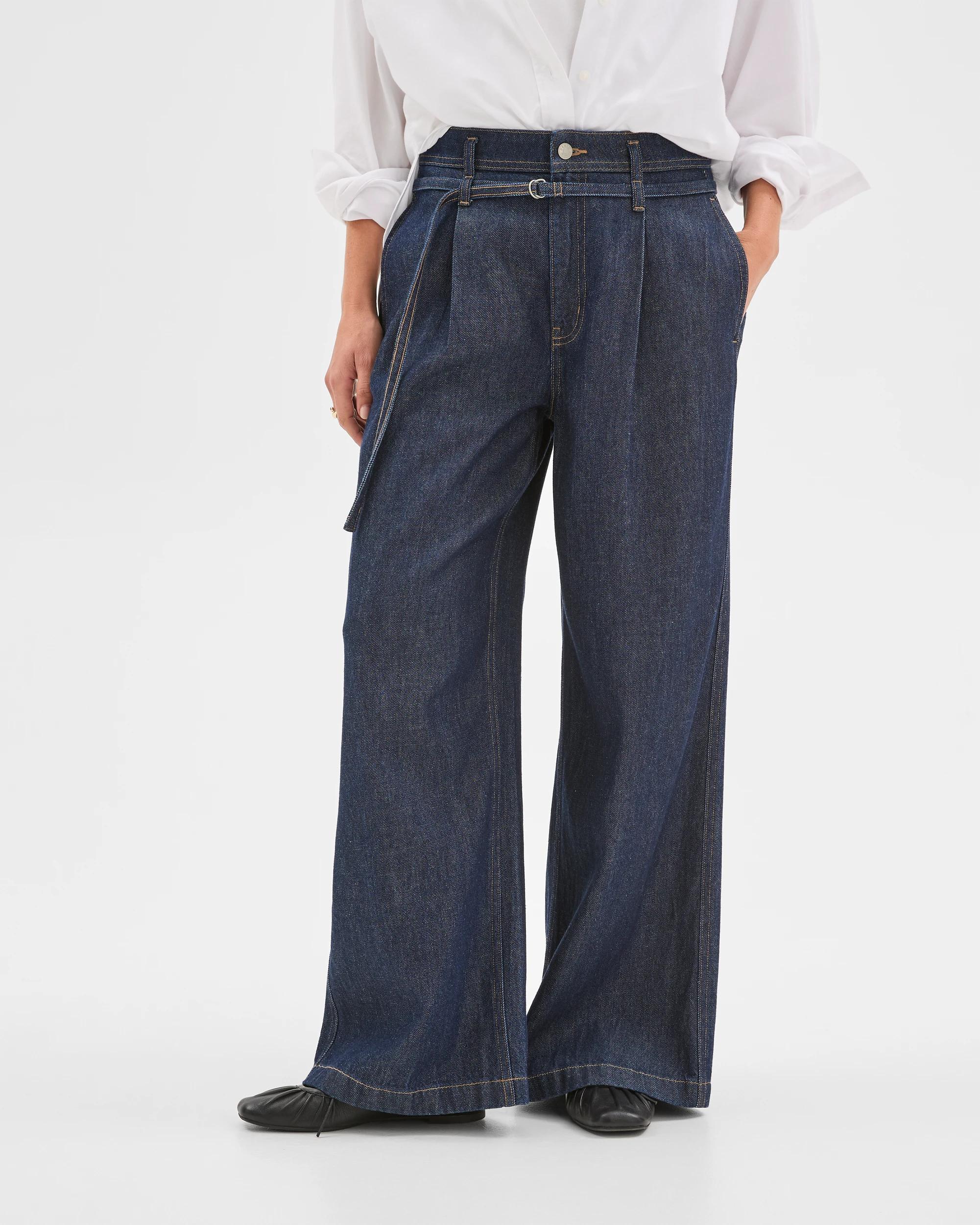 4 Target Woman Belted Slouch Denim Jeans RINSE SHEEN, 4 of 6
