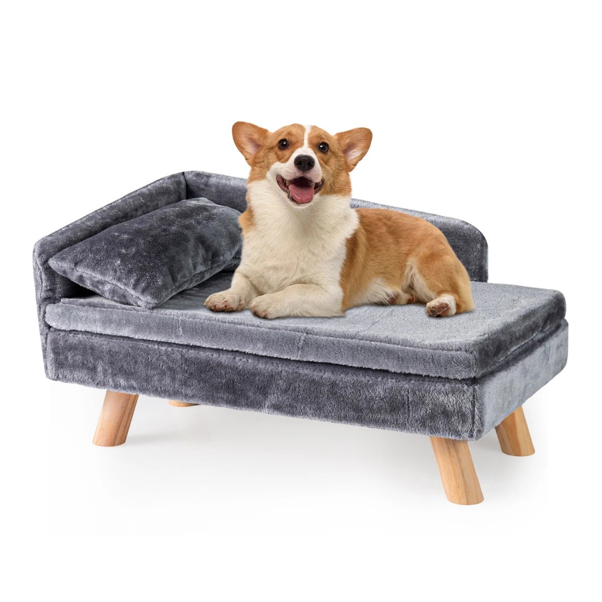 6 Costway 71cm Dog Bed Sofa Elevated Pet Lounge Couch Cat Sleep - Grey, 6 of 6