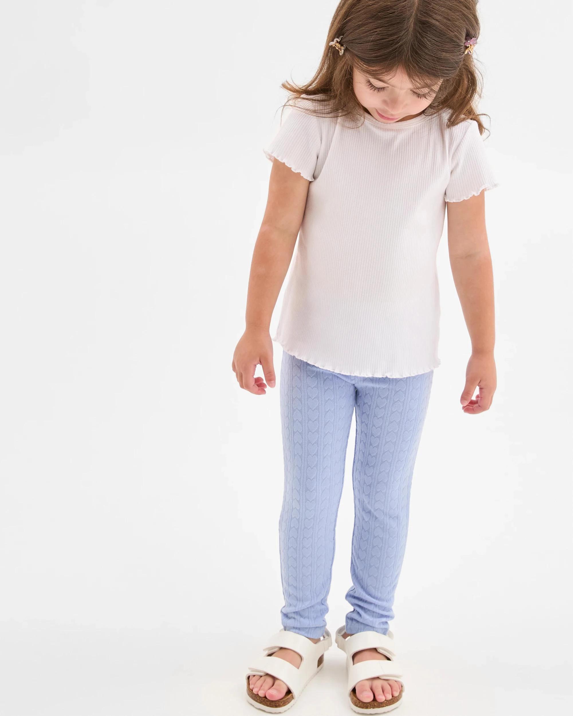 3 Target Kids Heart Rib Leggings BLUE, 3 of 5