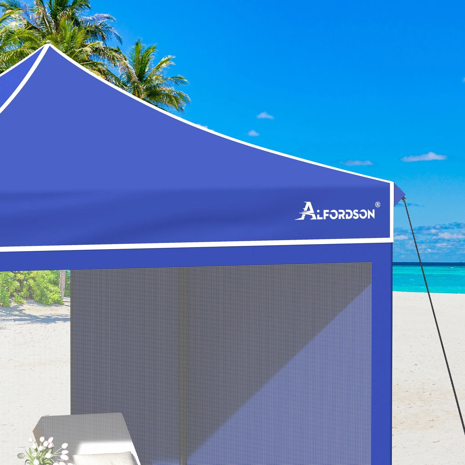 6 Alfordson Gazebo 3x3m Pop Up Marquee 600D Oxford Folding Camping Tent - Blue, 6 of 10