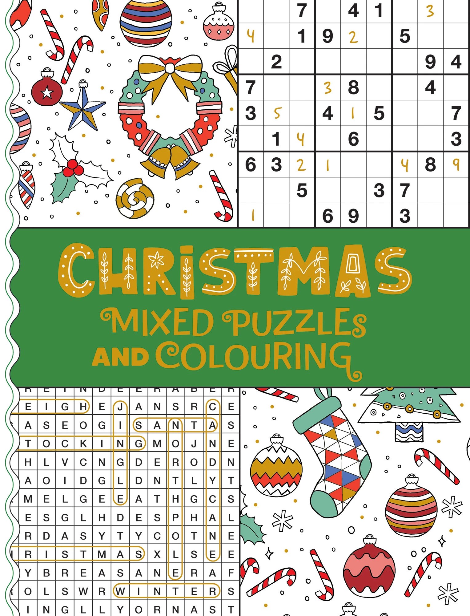 1 Christmas: Mixed Puzzles and Colouring - Book, 1 of 2