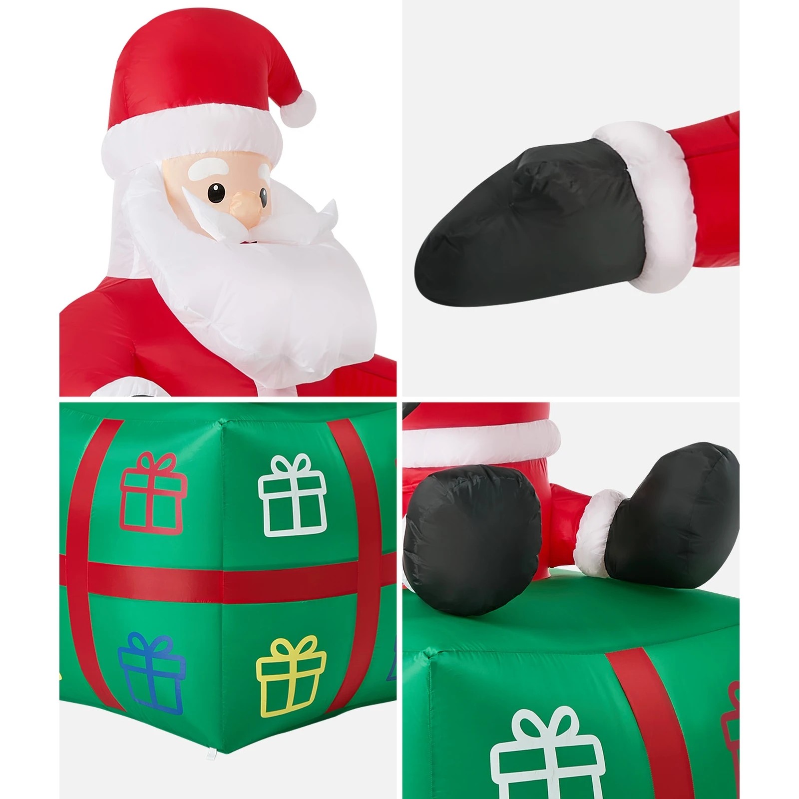 5 Tinseltown 1.8M Christmas Inflatable Santa Gift Box LED Light Outdoor Decor - Multi, 5 of 8