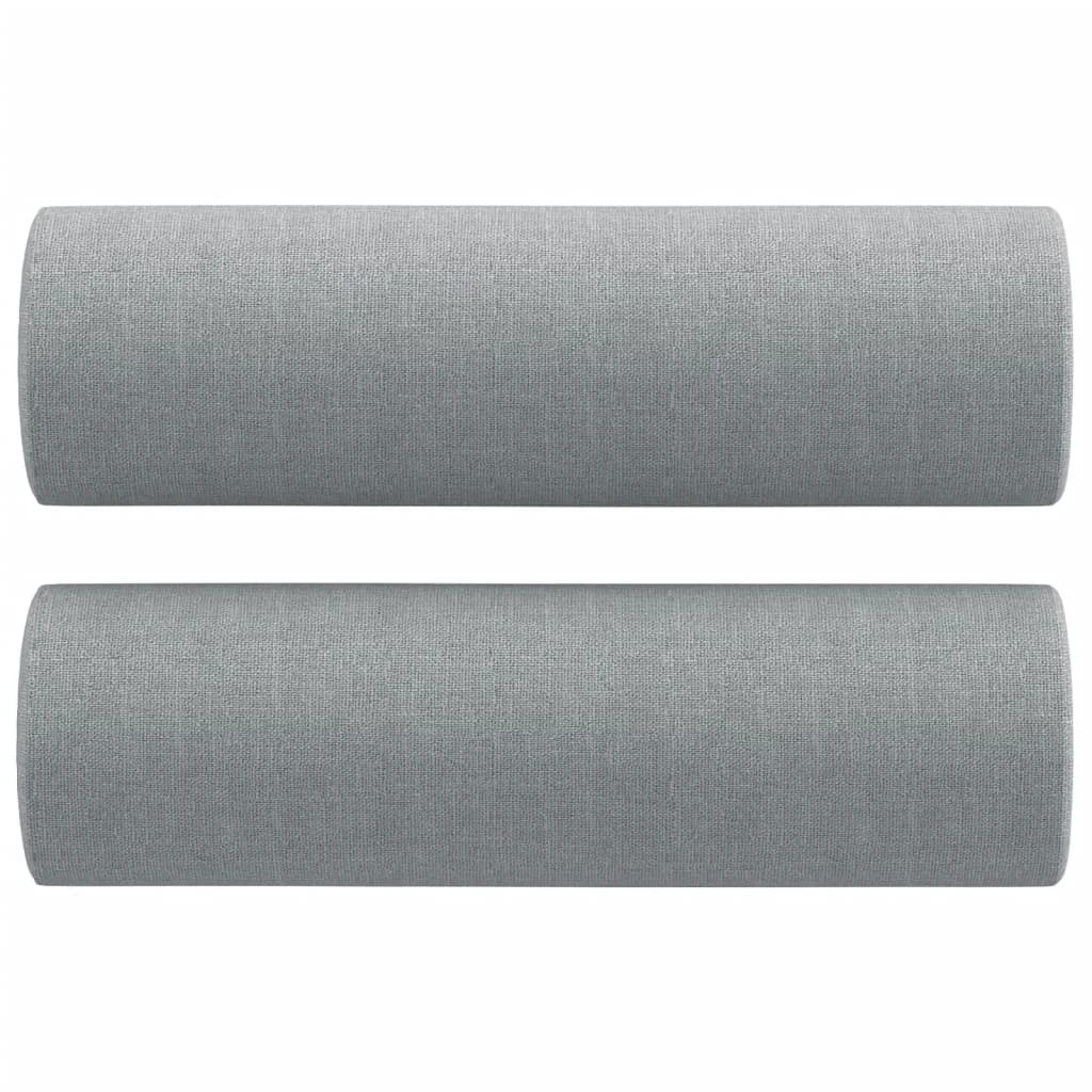 5 Vidaxl 3 Piece Sofa Set With Pillows Light Fabric - Grey, 5 of 8