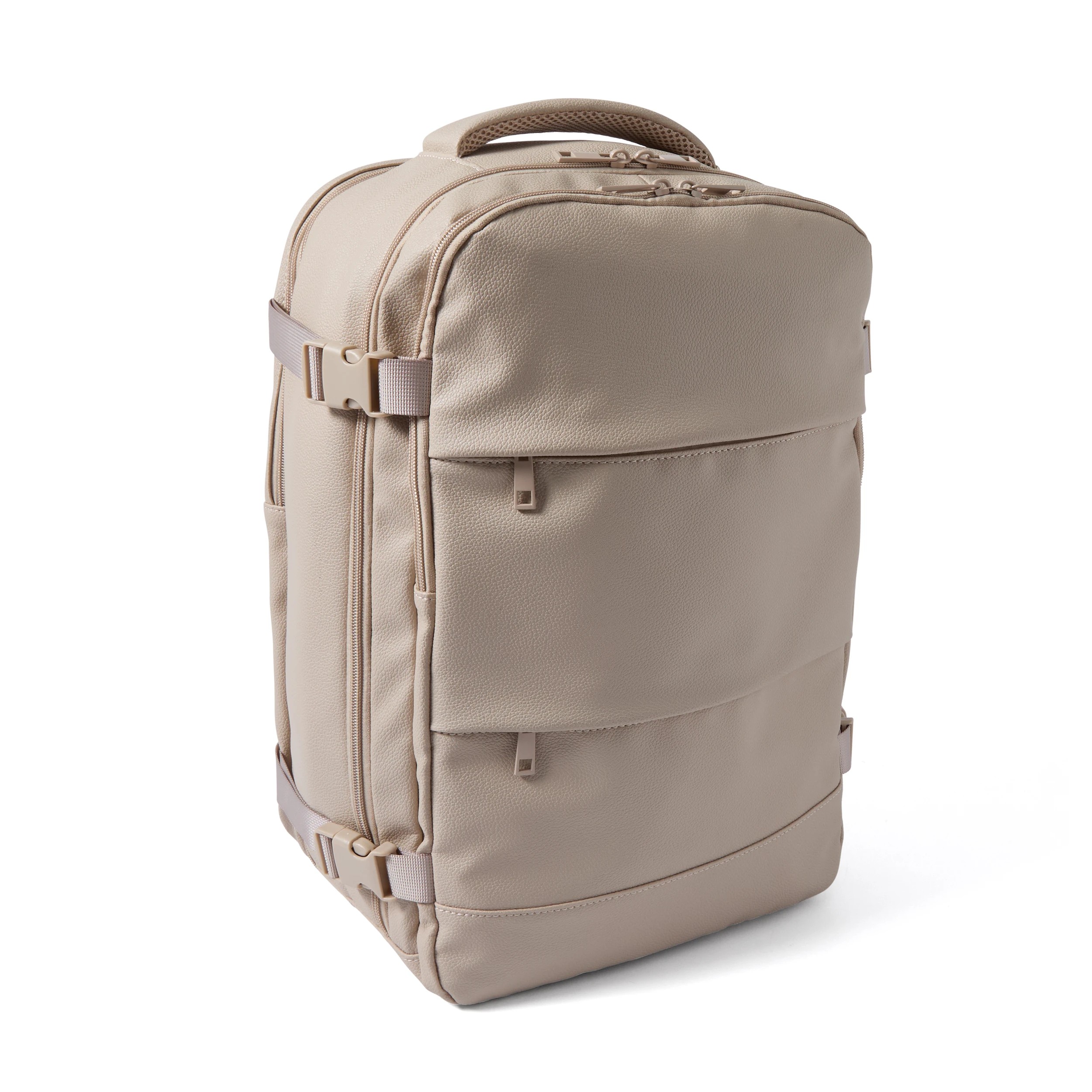 4 PU Expandable Travel Backpack - Beige, 4 of 10