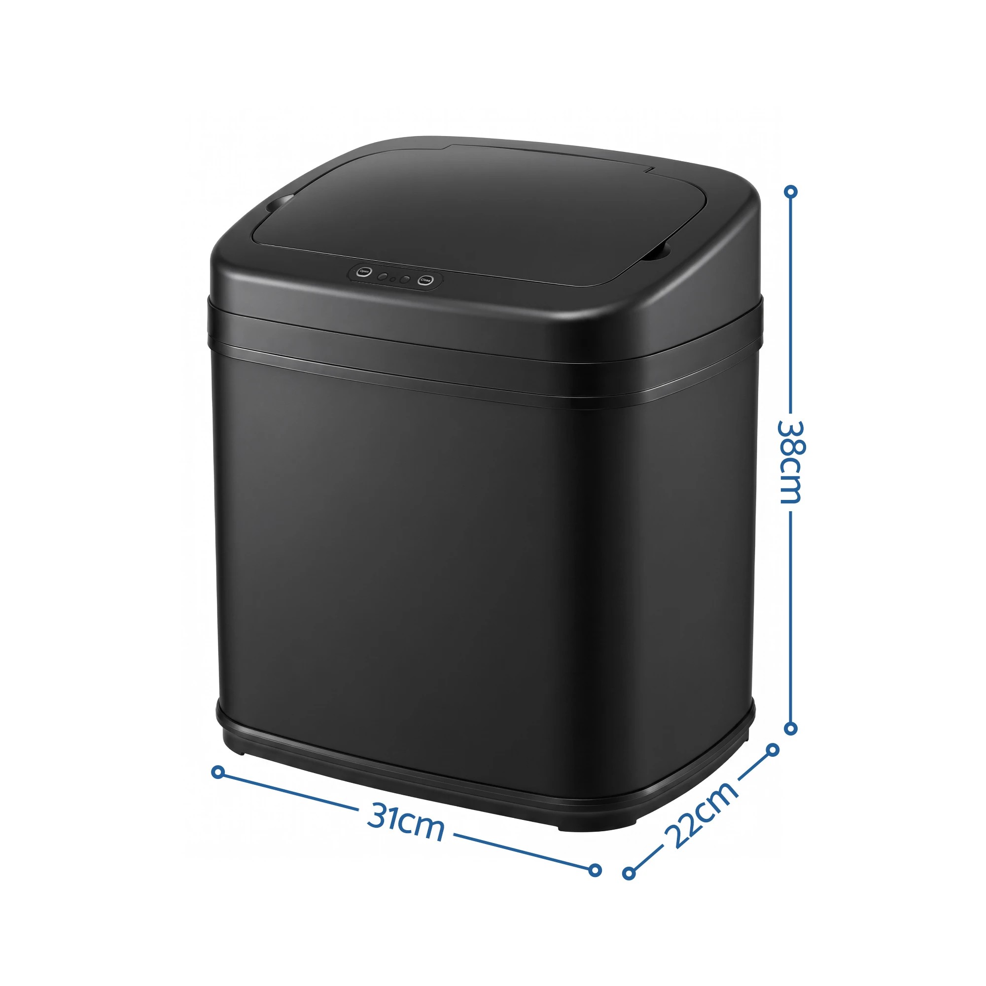 2 Devanti 15L Motion Sensor Bin Touchless Bins Soft-Close Rubbish Trash Can - Black, 2 of 9