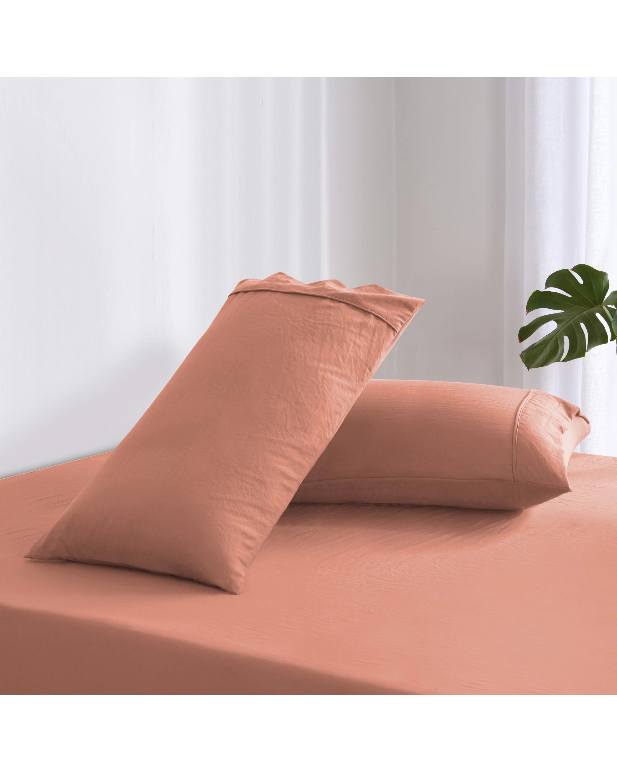 2 Dreamaker Superfine Washed Microfibre King Pillowcase Twin Pack - Pink Clay, 2 of 6