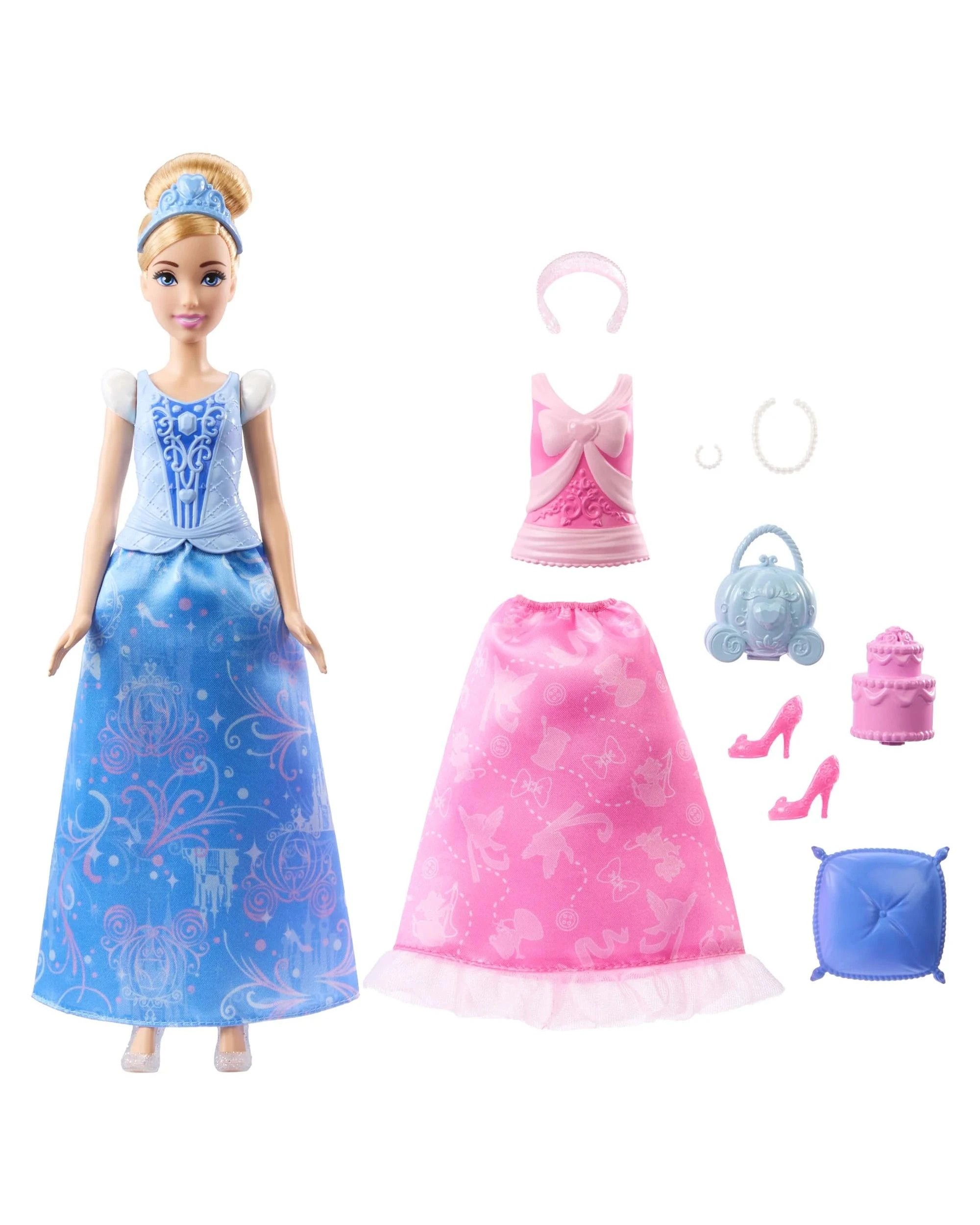 3 Disney Princess 2-in-1 Stories Cinderella Fashion Doll, 3 of 8