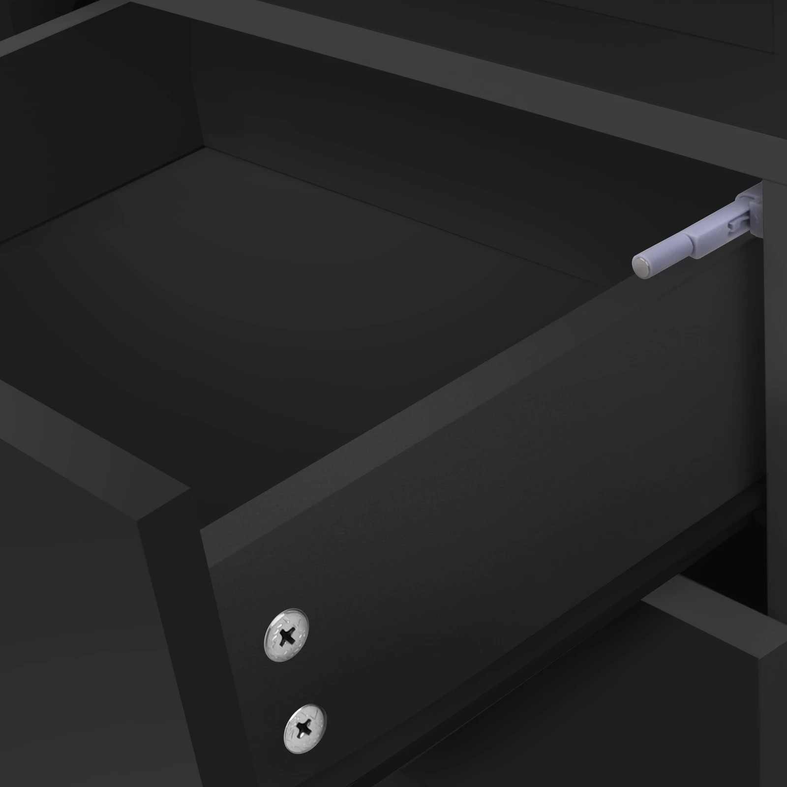 7 Alfordson Bedside Table RGB LED Nightstand 3 Drawers 4 Side High Gloss - Black, 7 of 10