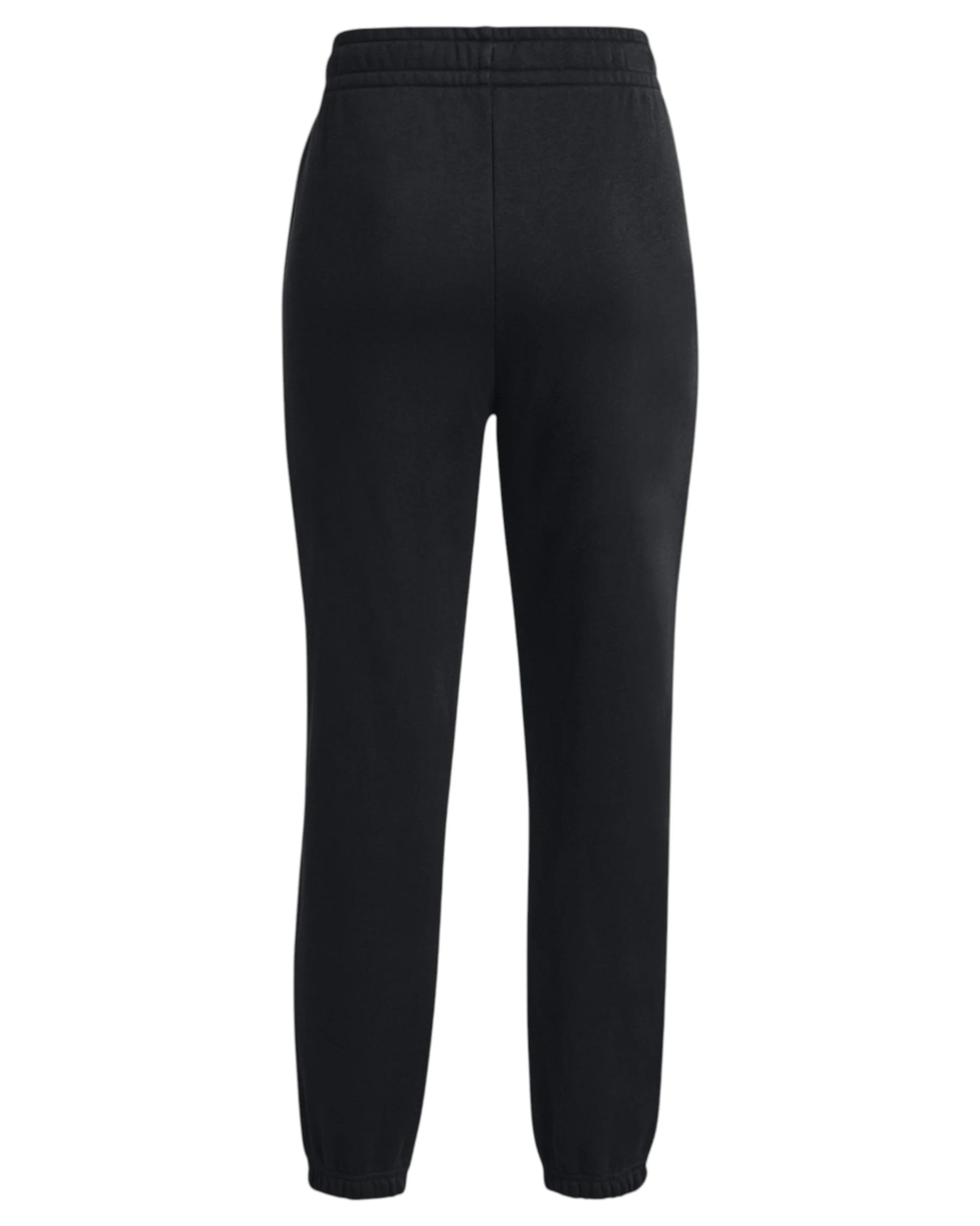 4 Under Armour Womens Icon Essential Fleece Joggers Black/ White Trackies BLACK, 4 of 6