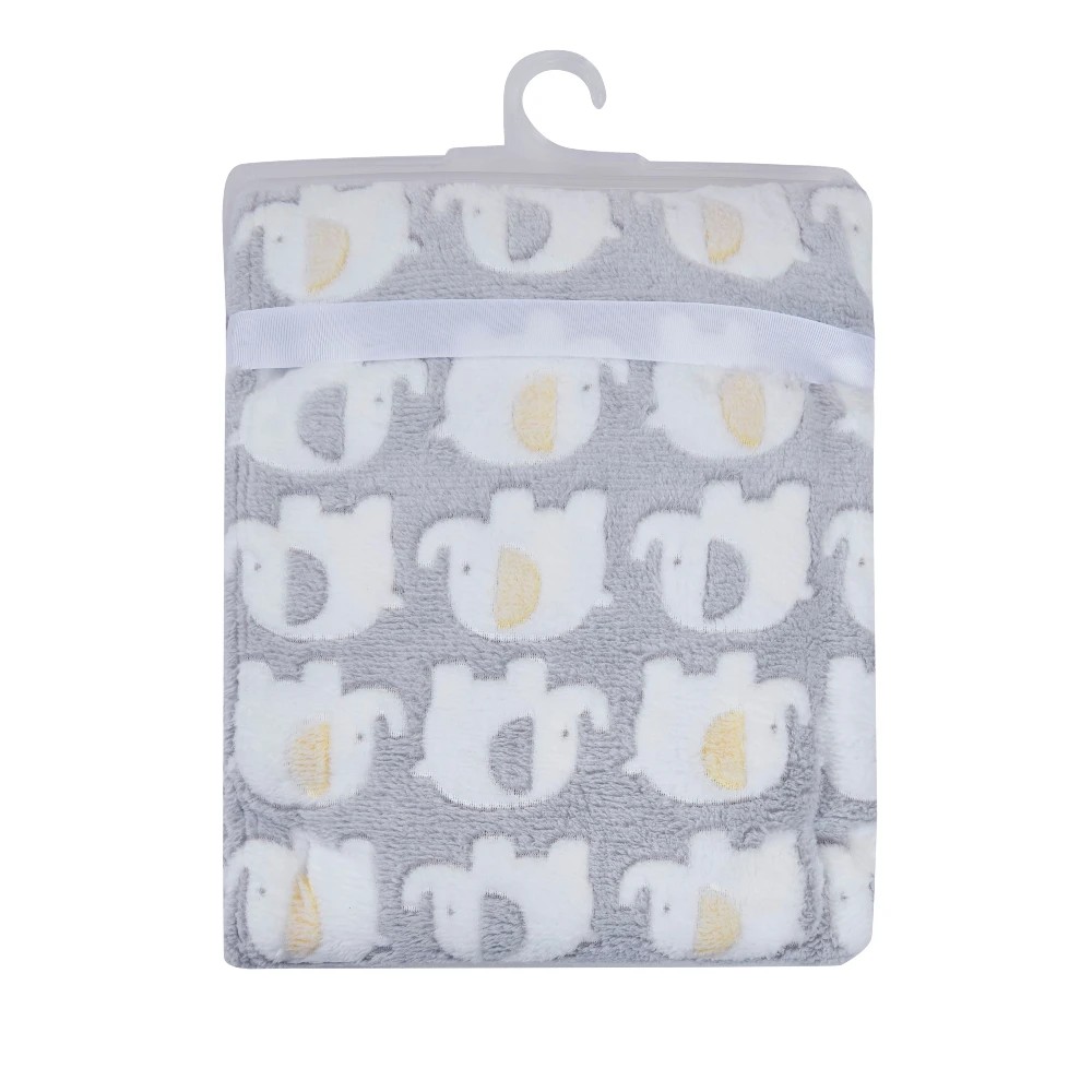 2 Big Softies Coral Fleece Blanket, Grey Elephant, 2 of 5