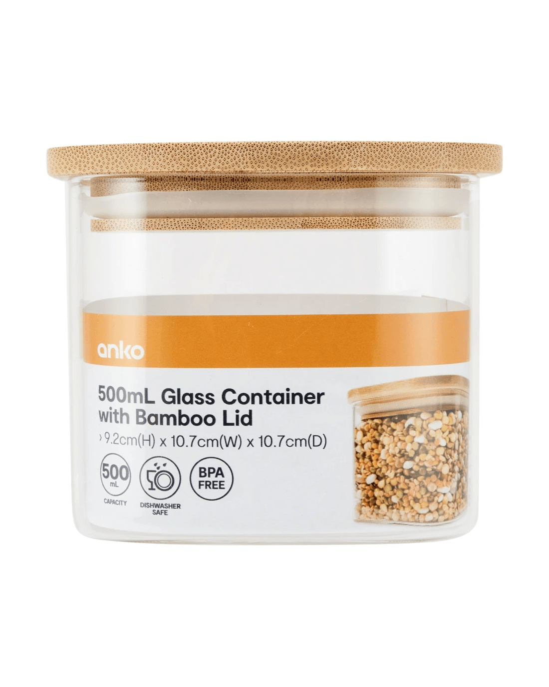 6 500ml Glass Container with Bamboo Lid, 6 of 6