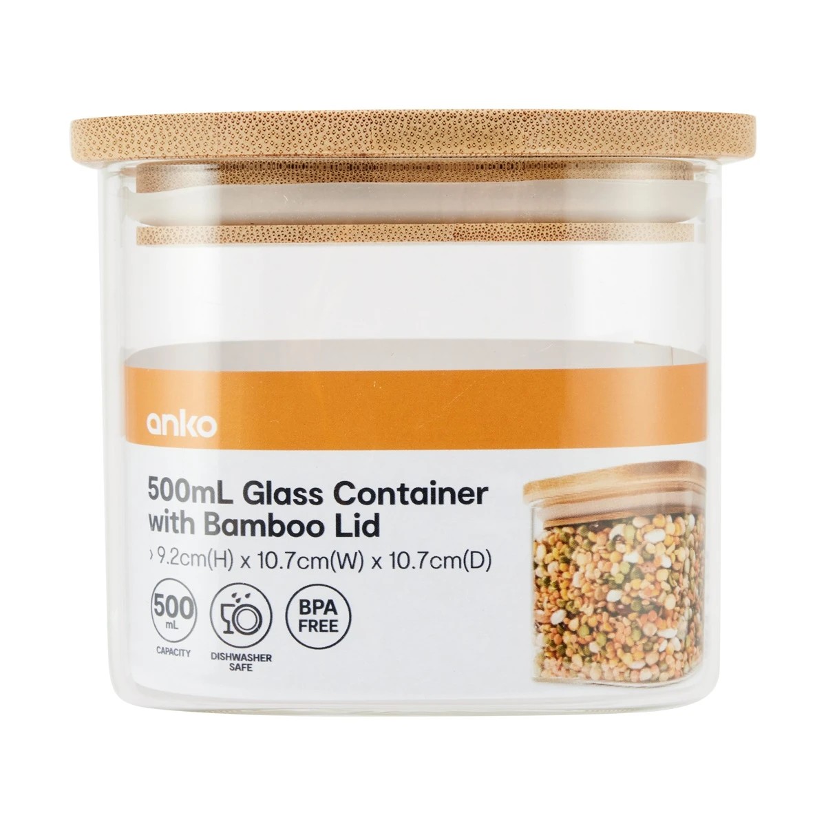 6 500ml Glass Container with Bamboo Lid, 6 of 6