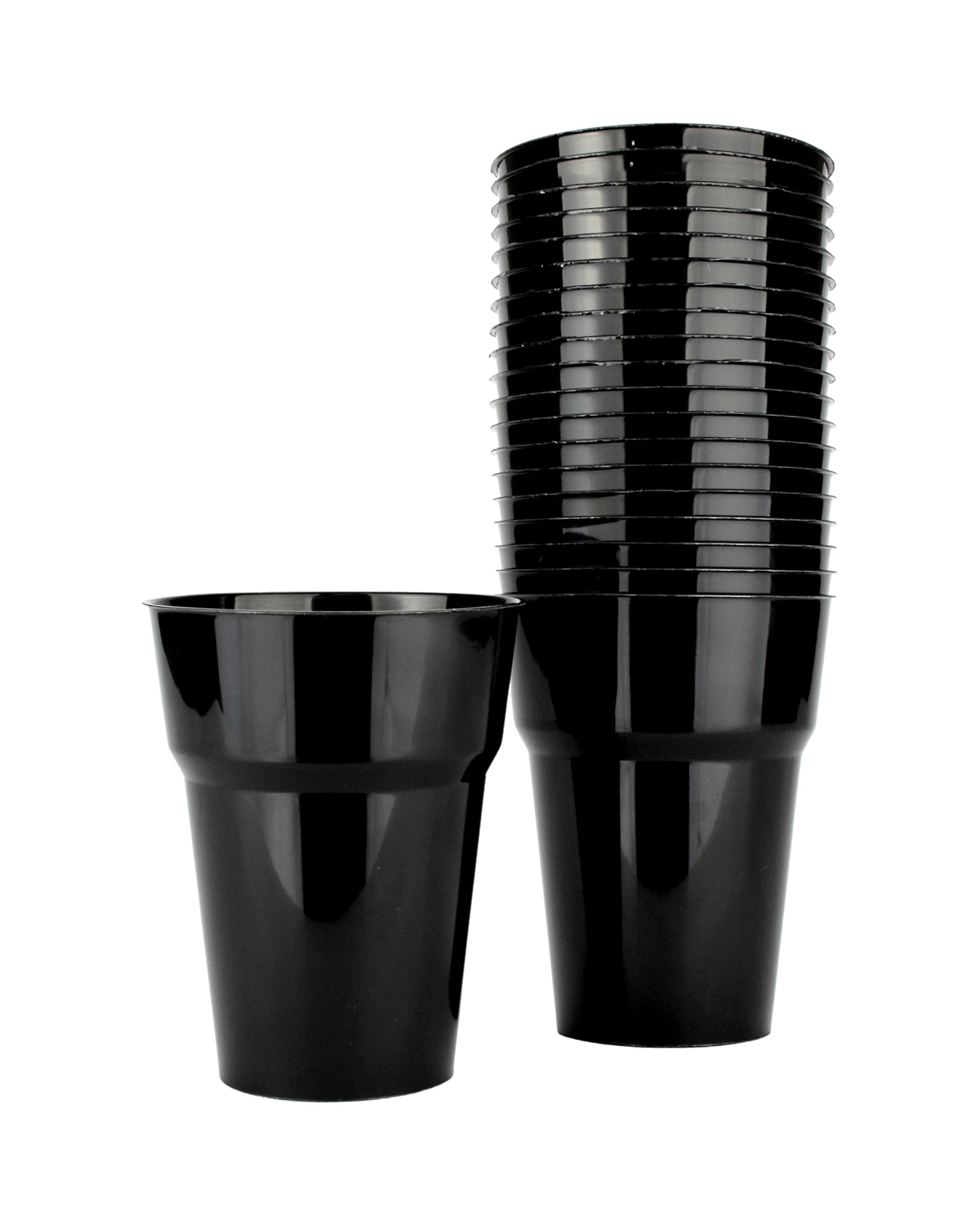 1 Alpen Reusable Cups 285ml Pack of 20 - Black - Black, 1 of 3