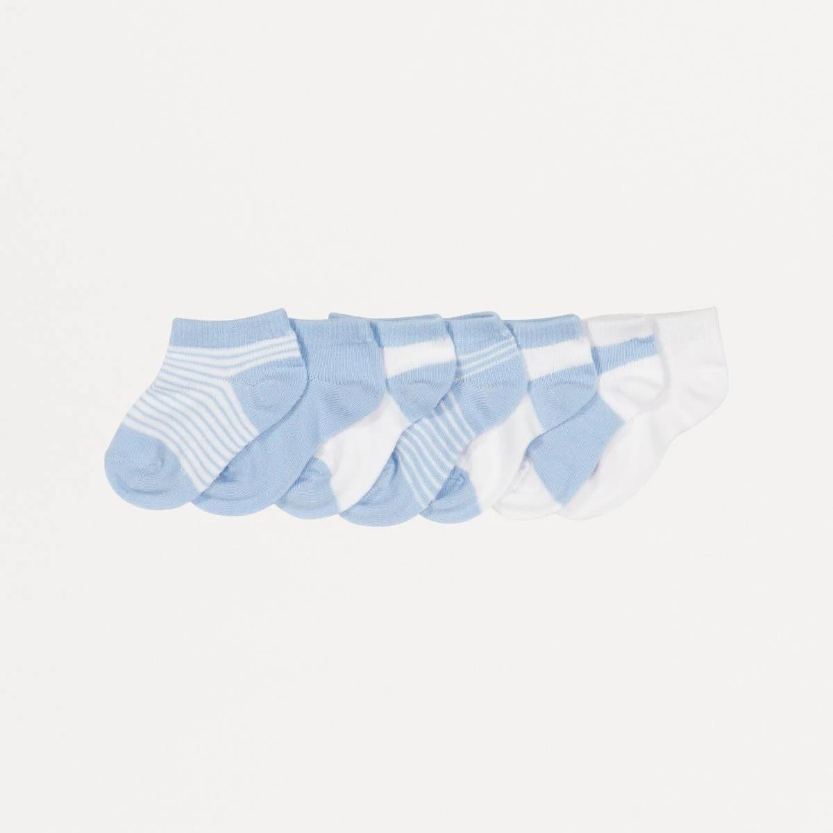 1 7 Pack Low Cut Socks Blue Mix, 1 of 2