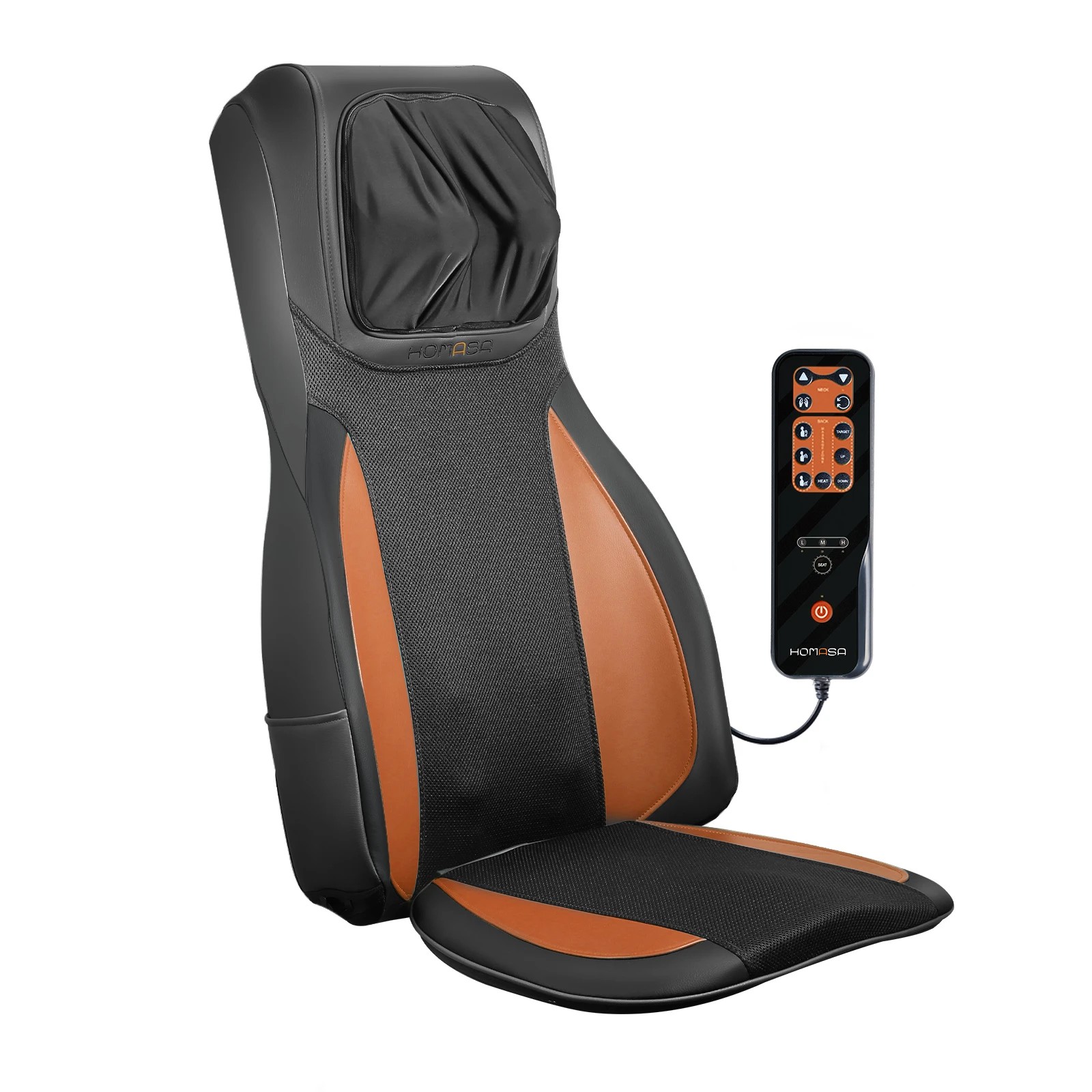 5 HOMASA Full Body Neck Back Massager Shiatsu Massage Chair Car Seat Cushion - Orange - Orange, 5 of 8