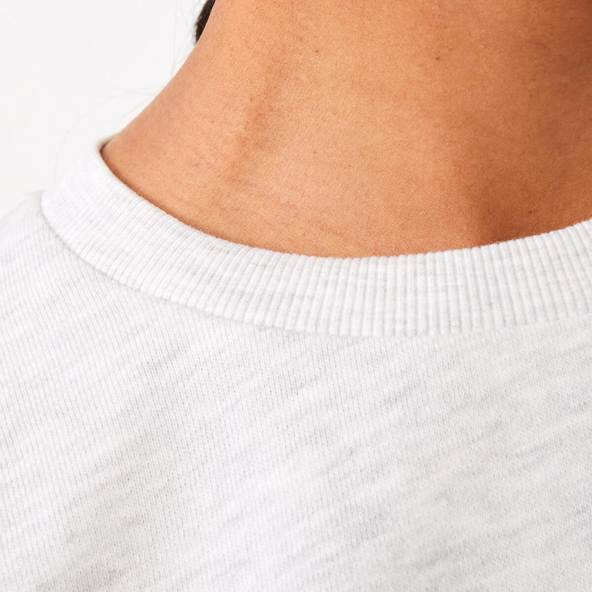 8 Active Womens Cropped Crew Neck Relaxed Sweatshirt White Marl, 8 of 10