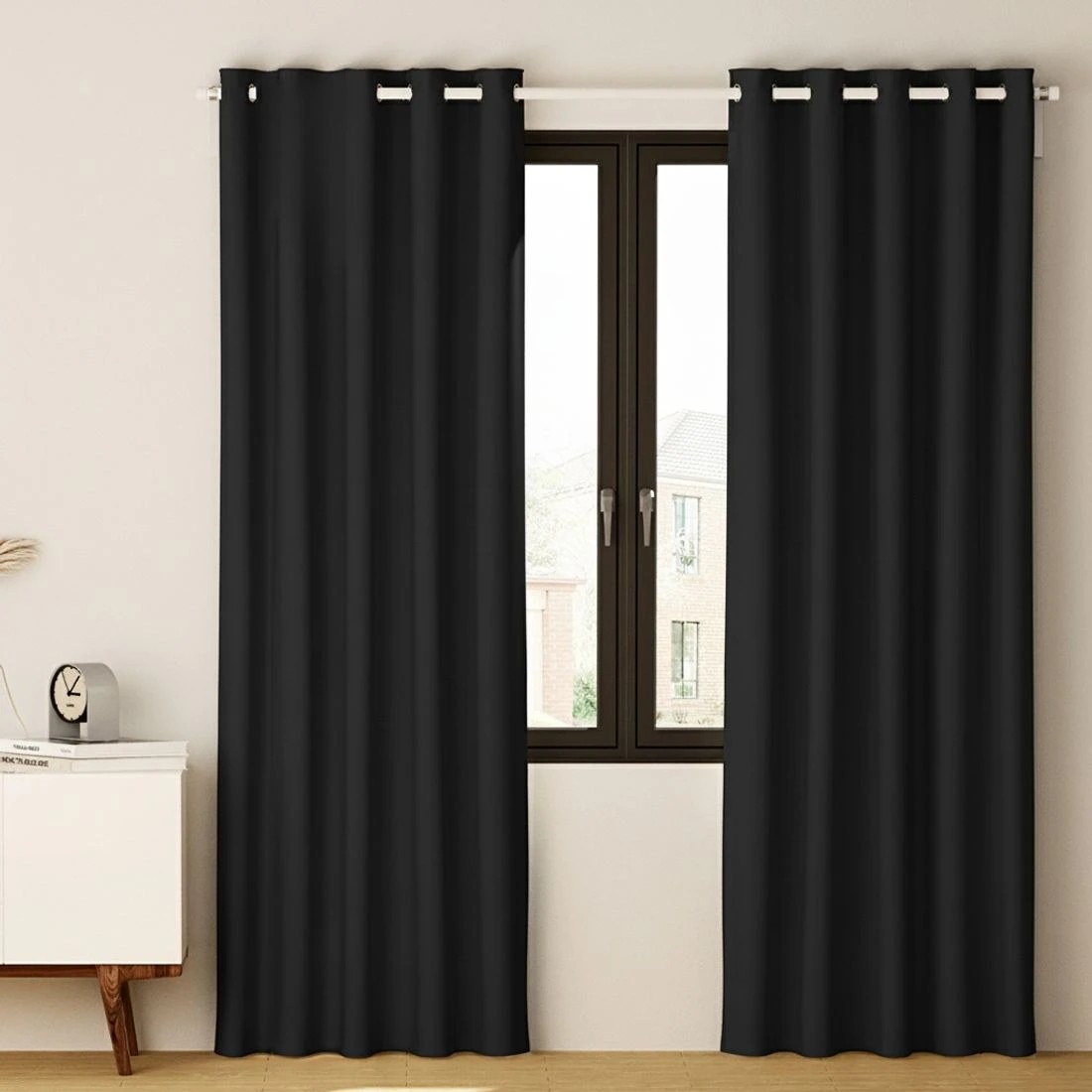 6 Artiss 2X Blockout Curtains Eyelet 300x230cm - Black, 6 of 6