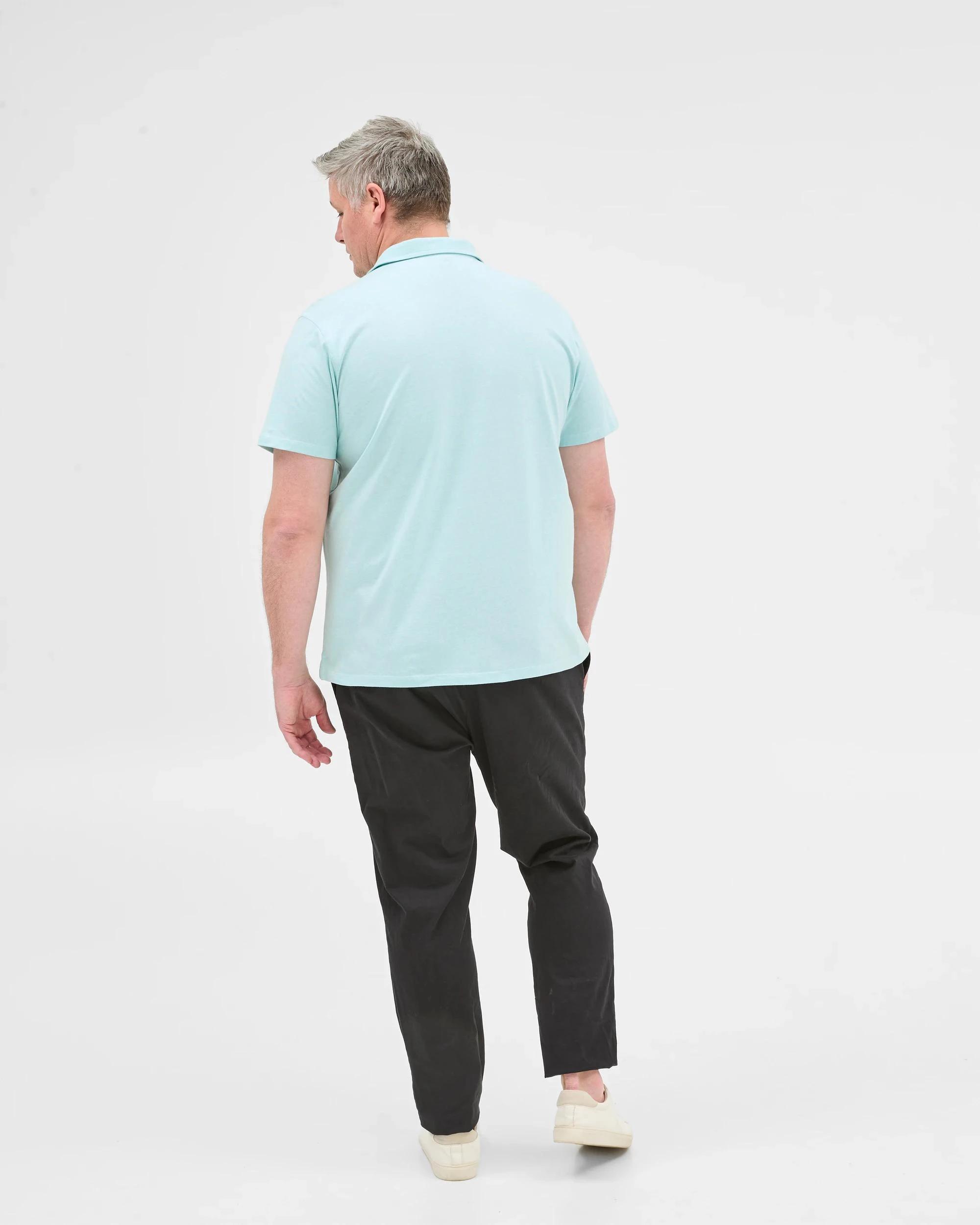 4 Target Plus Size Australian Cotton Microstripe Polo Top AQUA, 4 of 5