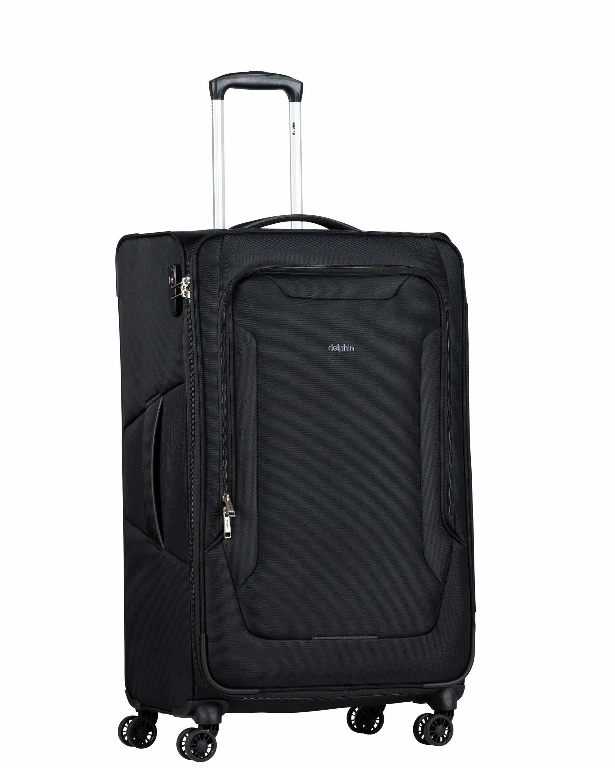 2 Delphin Caspian 2 Softside Large Spinner Suitcase - 83cm - Black, 2 of 5