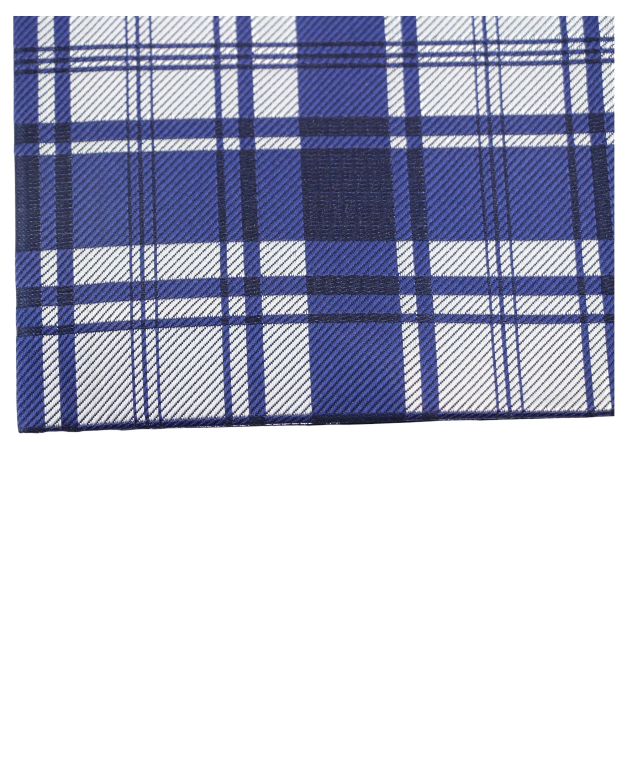 2 Zasel Mens Navy Blue Checkered Silk Pocket Square - Multi - Multi, 2 of 3
