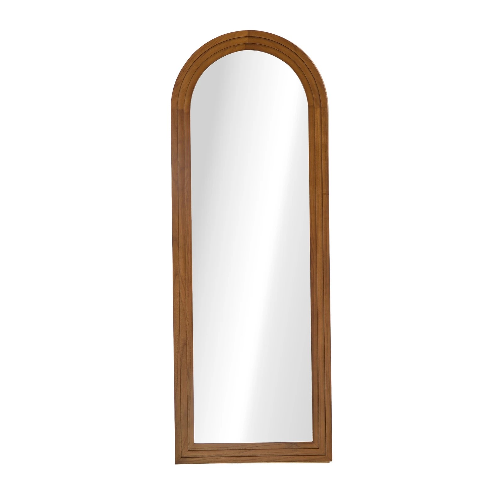 9 Oikiture Full Length Arch Mirror 165x60cm Wood Wall Mounted Home Decor - Brown, 9 of 10