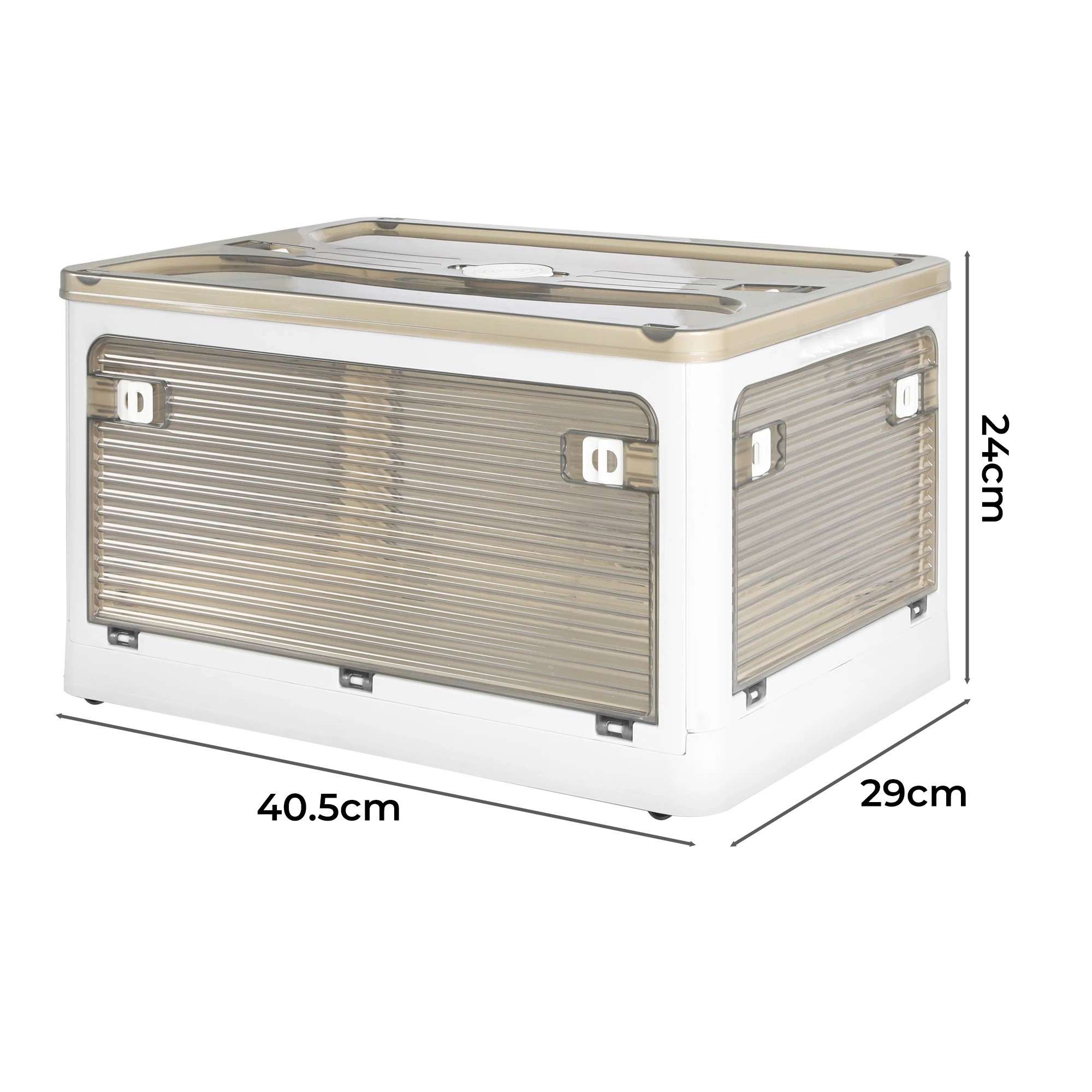 3 Traderight 28L S Size Foldatble Storage Container  5 Sides Open Door - White, 3 of 7