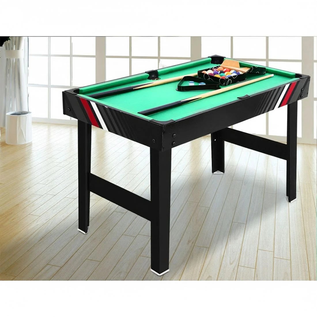 7 Everfit 4-in-1 Games Table Soccer Foosball Pool Table Tennis Air Hockey Home Party Gift - Black, 7 of 8