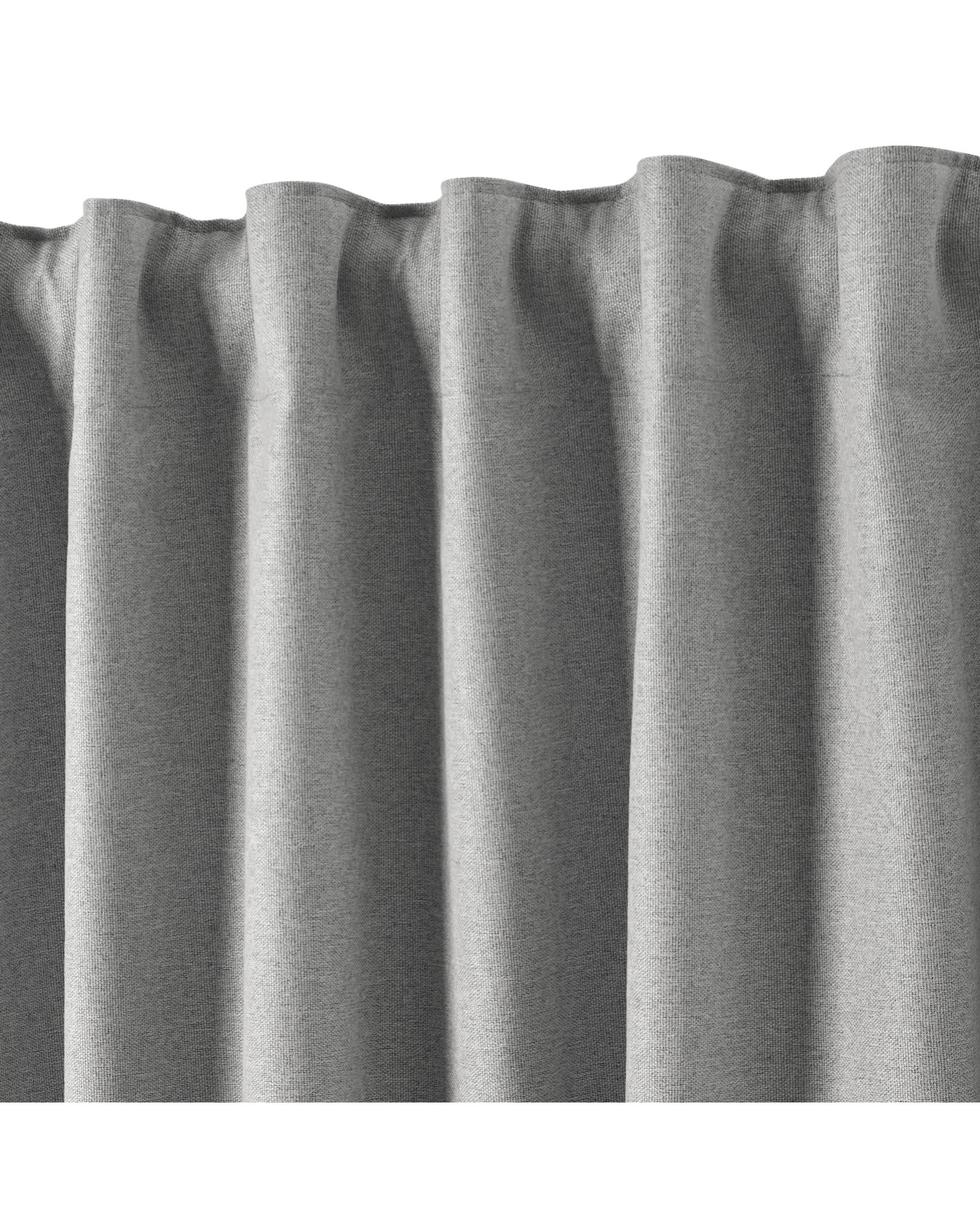 5 Cadence & Co. Bennett Faux Linen Blockout Multi Header Curtain Twin Pack 225x223cm - Steel, 5 of 8