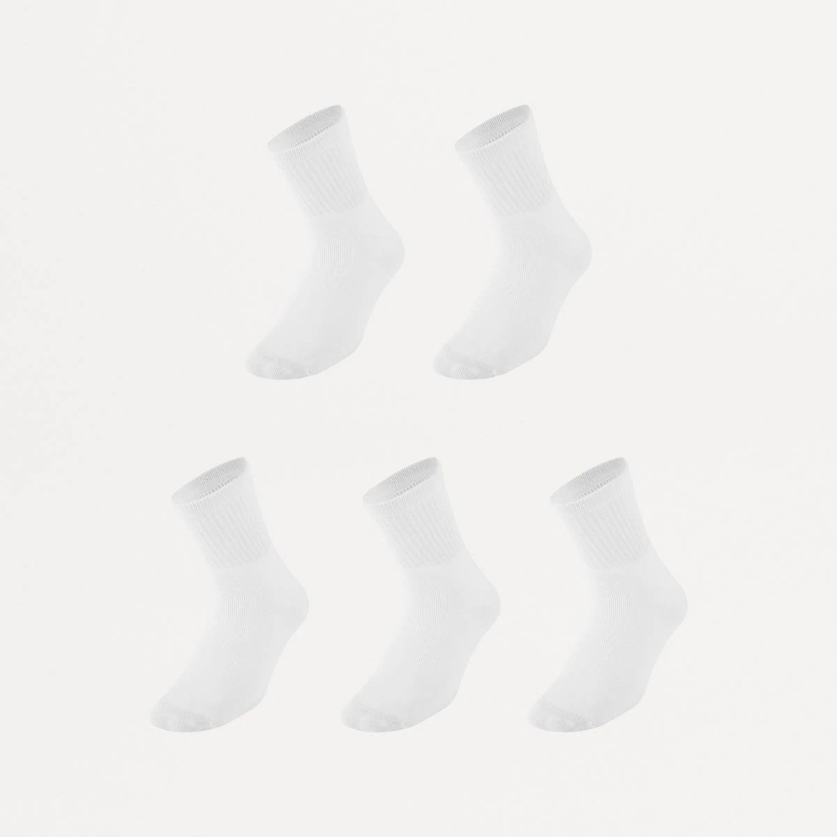 1 5 Pack Quarter Crew Sport Socks WHITE, 1 of 3