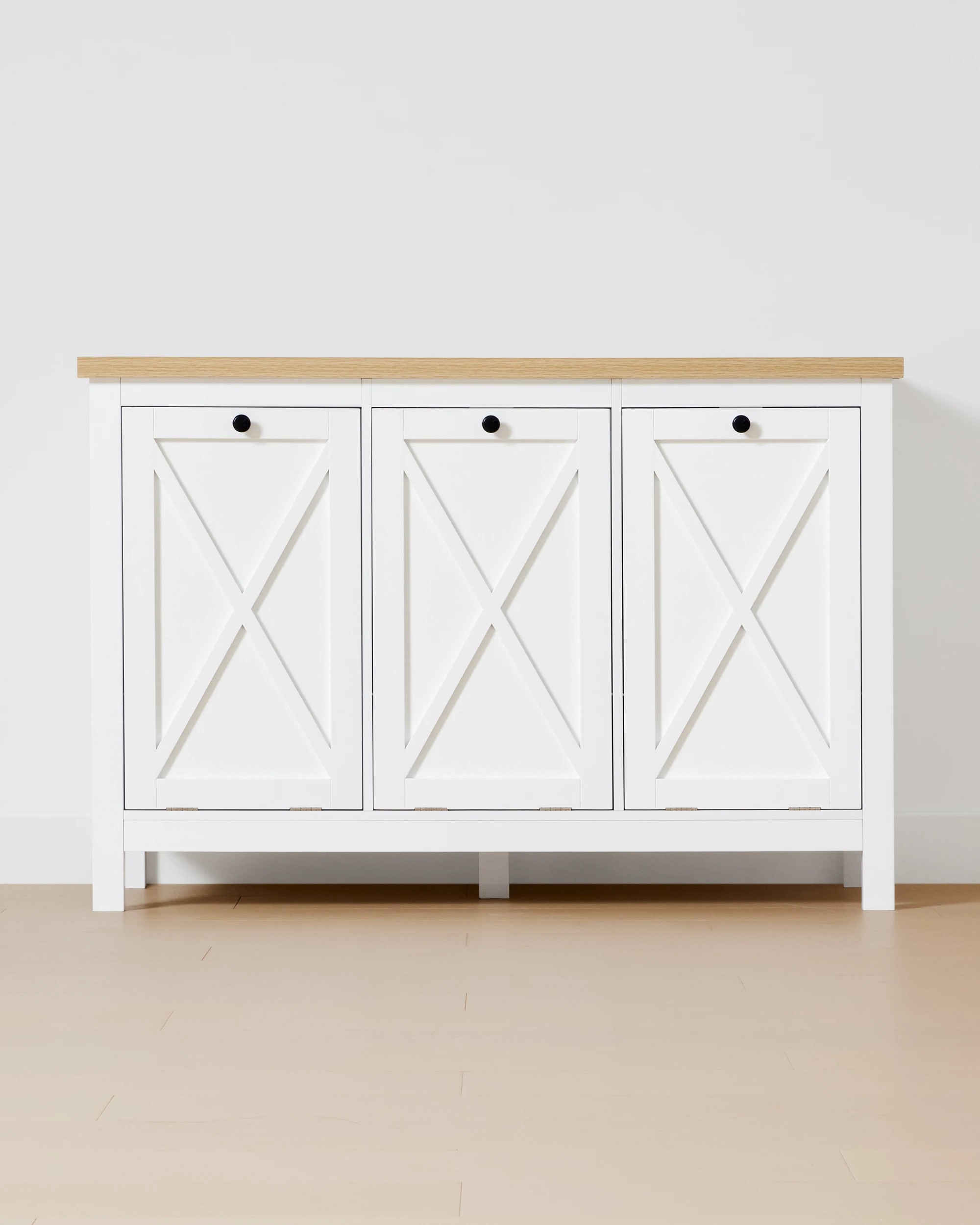 1 Camille 3 Section Laundry Hamper - White, 1 of 7