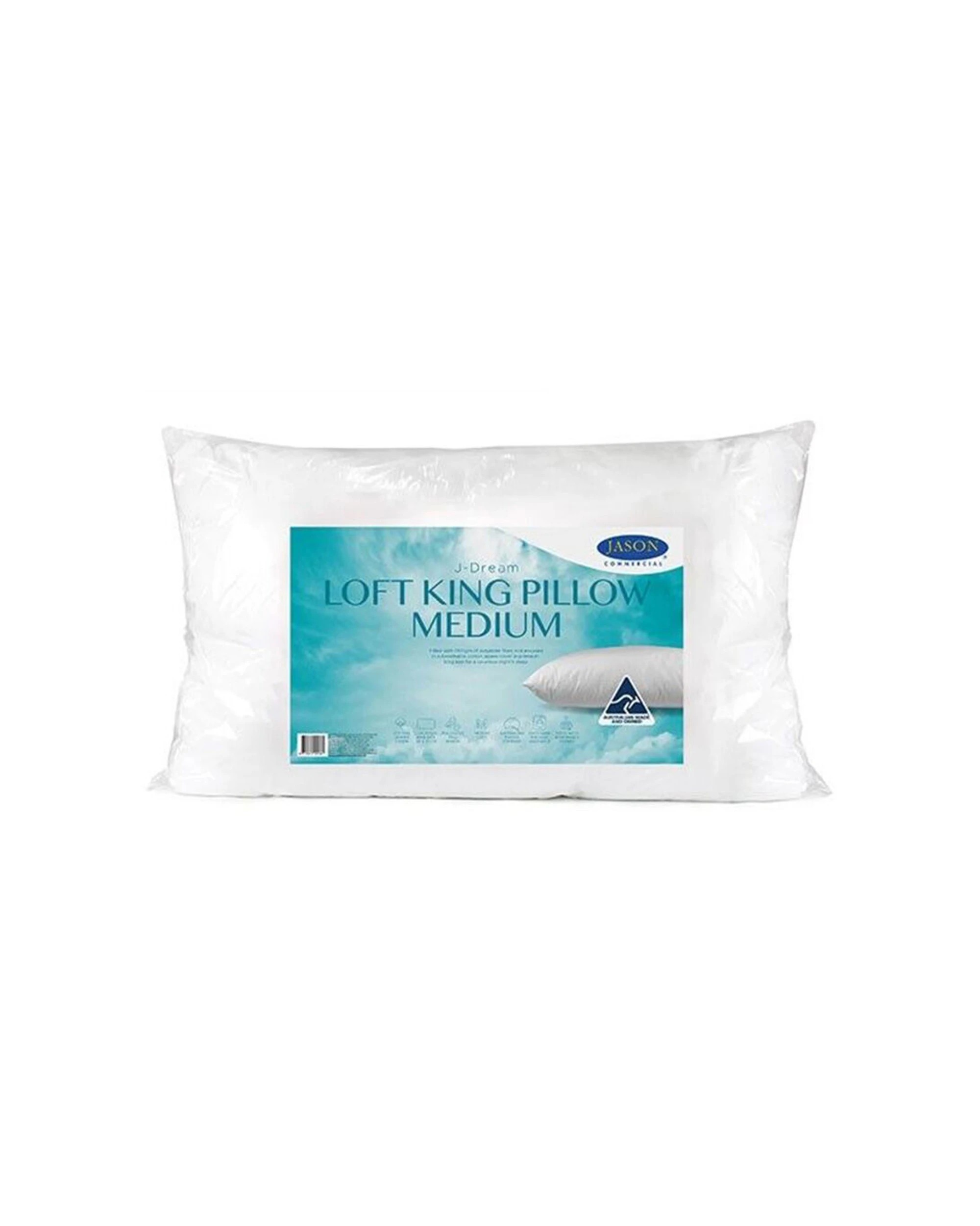 2 Jason Commercial J-Dream Loft Medium 1100gm Pillow 4PK 50x90cm - White, 2 of 3