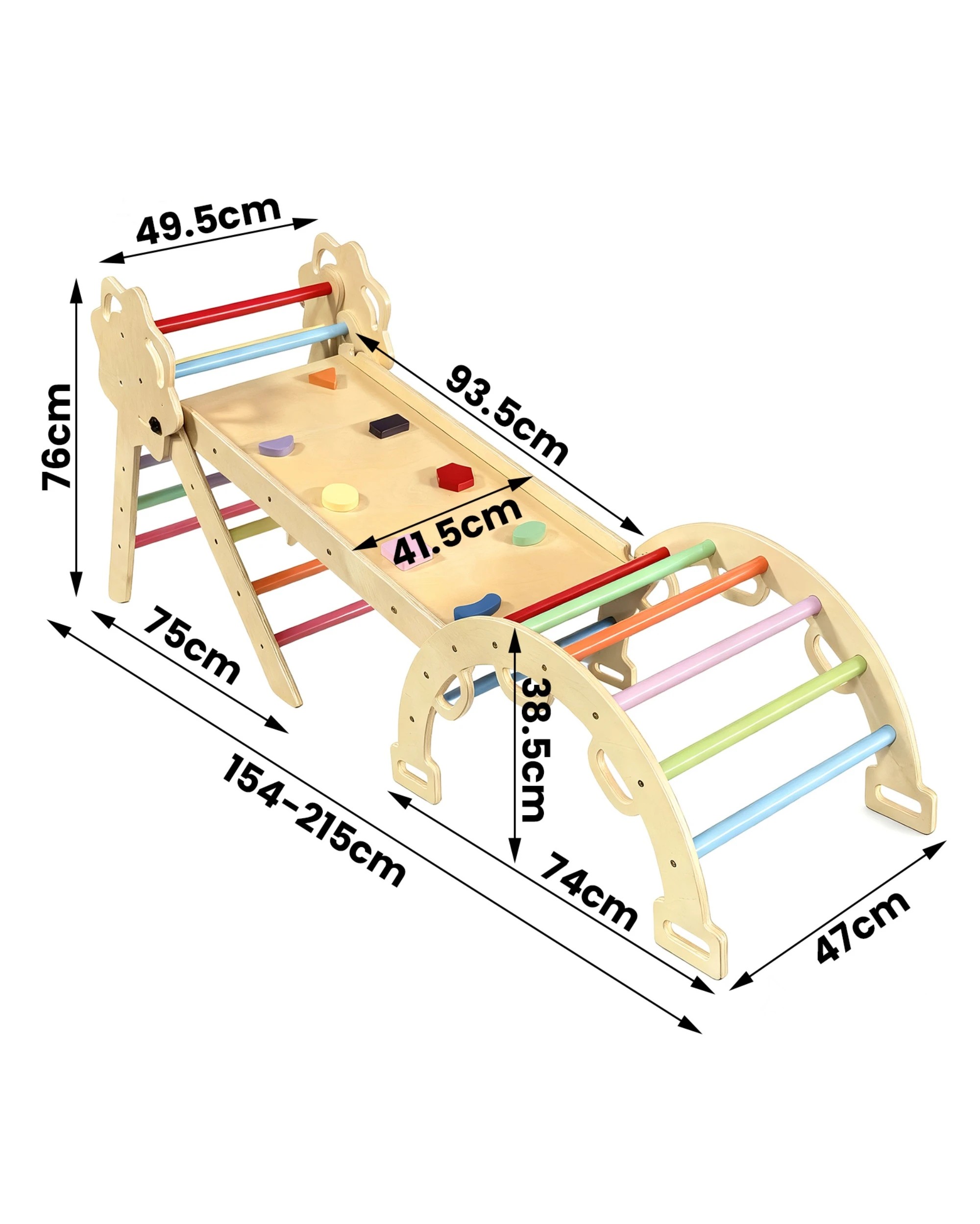 2 Advwin 8-in-1 Baby Climbing Frame Set Wooden Toddler Climbing Toys Kids Playground Climber Playset Jungle Gyms, 2 of 8
