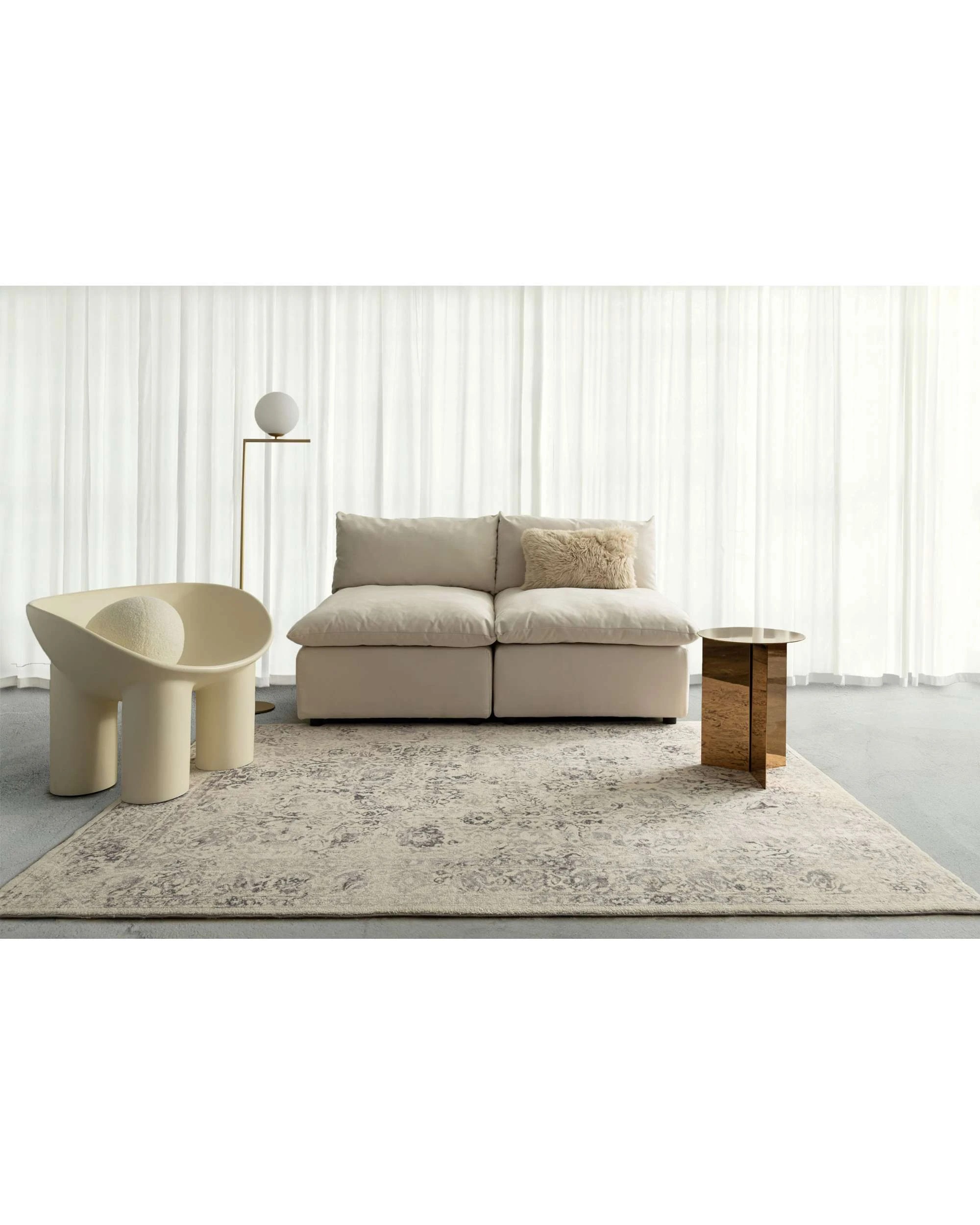 2 Loopsie Yeni Floral Washable Rug-400cm x 300cm - Grey, 2 of 7
