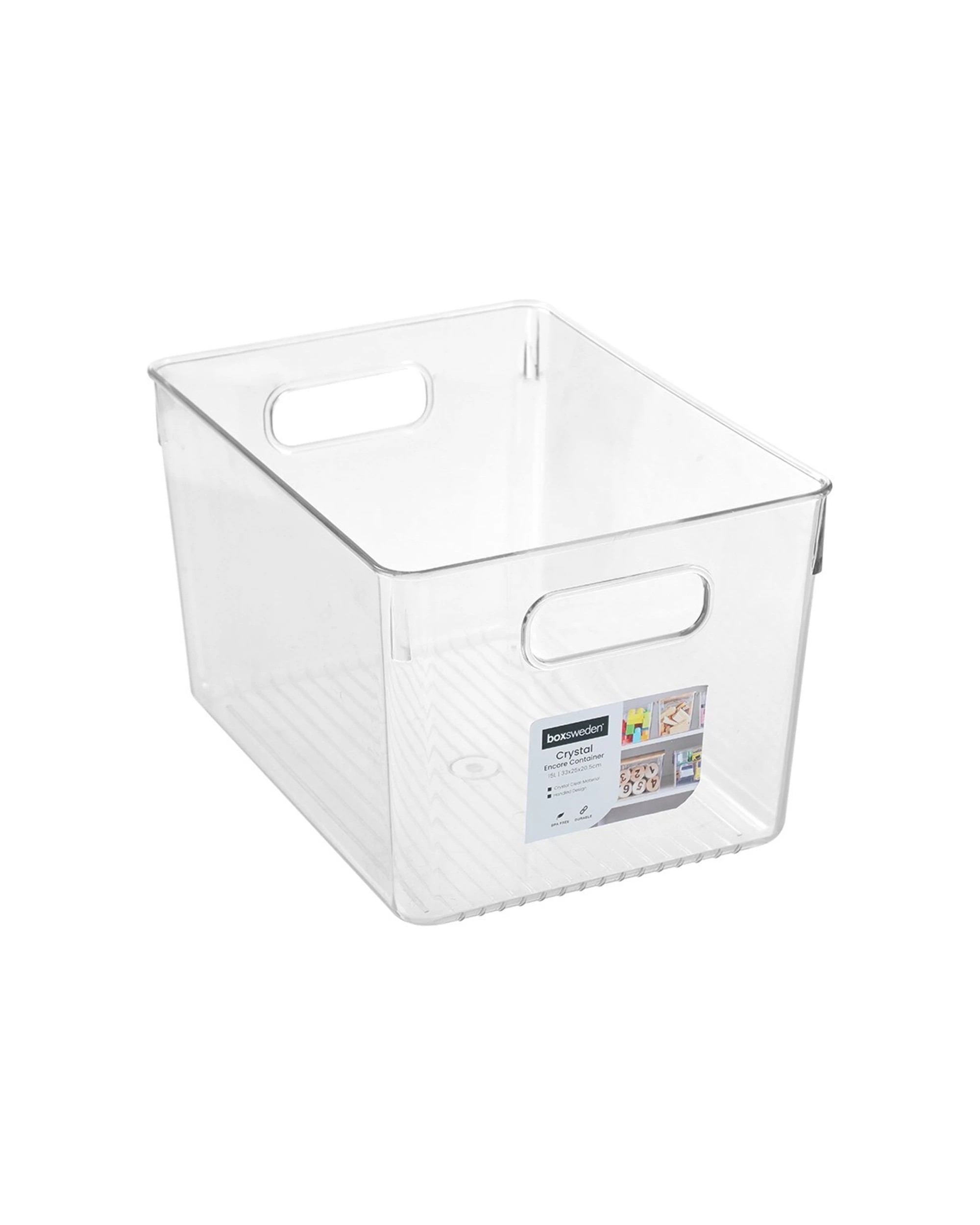 1 Boxsweden Crystal 15L Encore Container 33cm x 22cm x 20.5cm Textured Handles
 - plain, 1 of 4