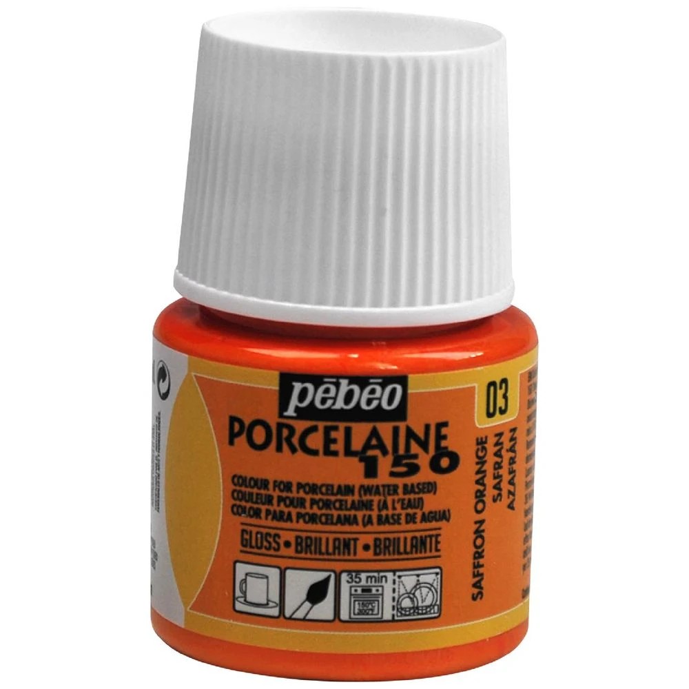 1 Pebeo Porcelaine 150 Paint 45ml Saffron Orange, 1 of 1