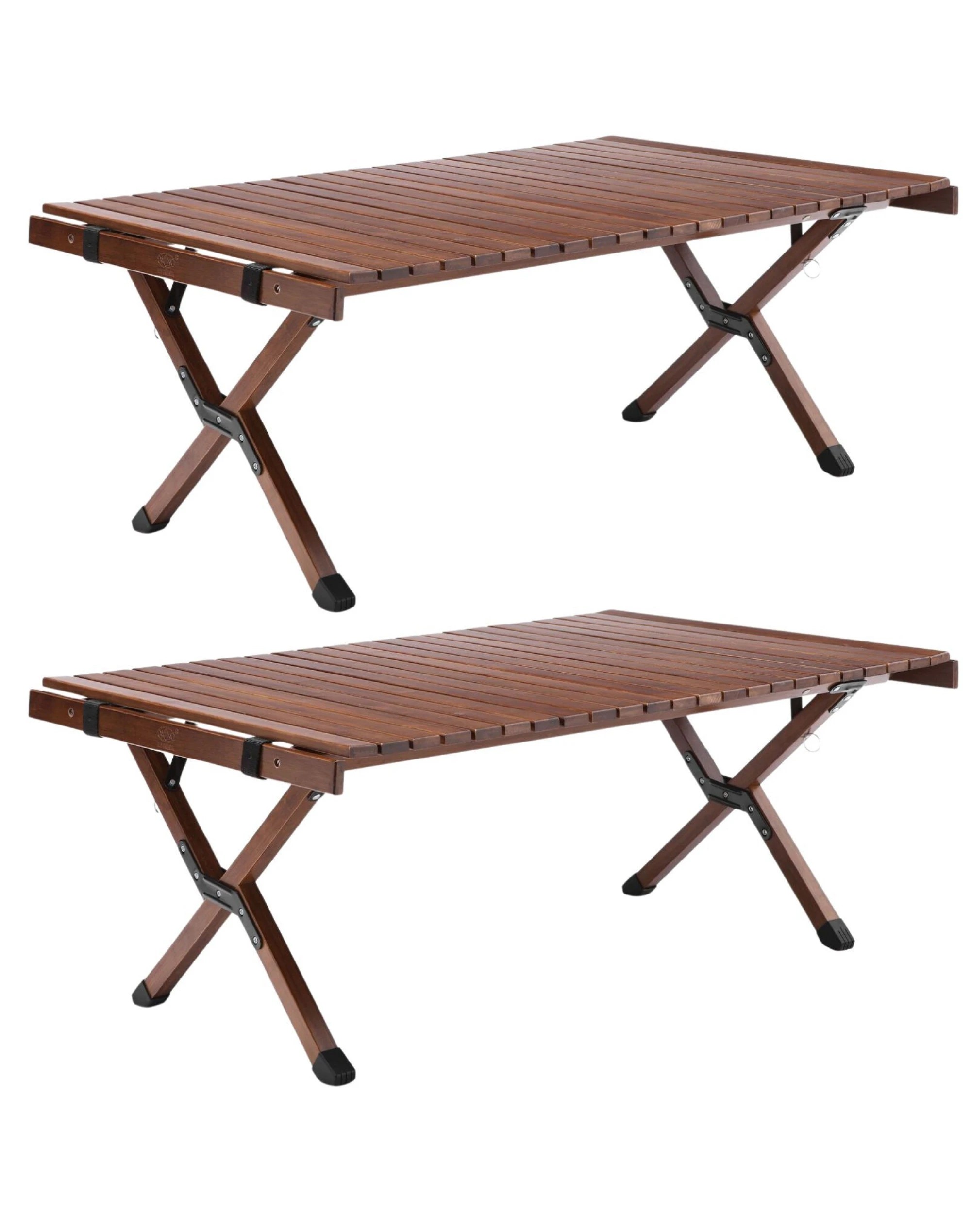 1 BR Home 2x 93cm Foldable Bamboo Outdoor Camping Table Waterproof Wooden, 1 of 4