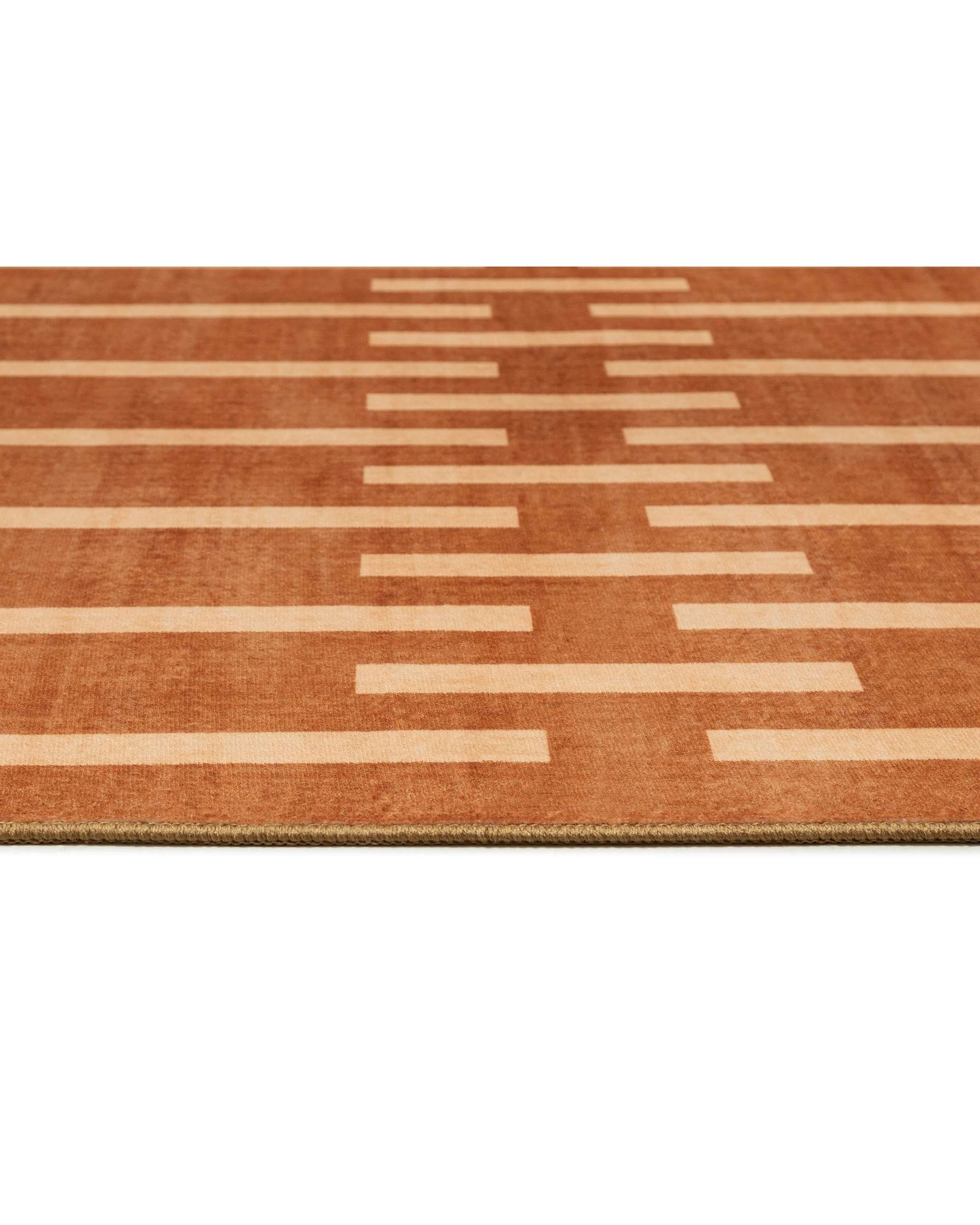 6 Loopsie Tudor Printed Washable Rug-370cm x 270cm - Orange, 6 of 8