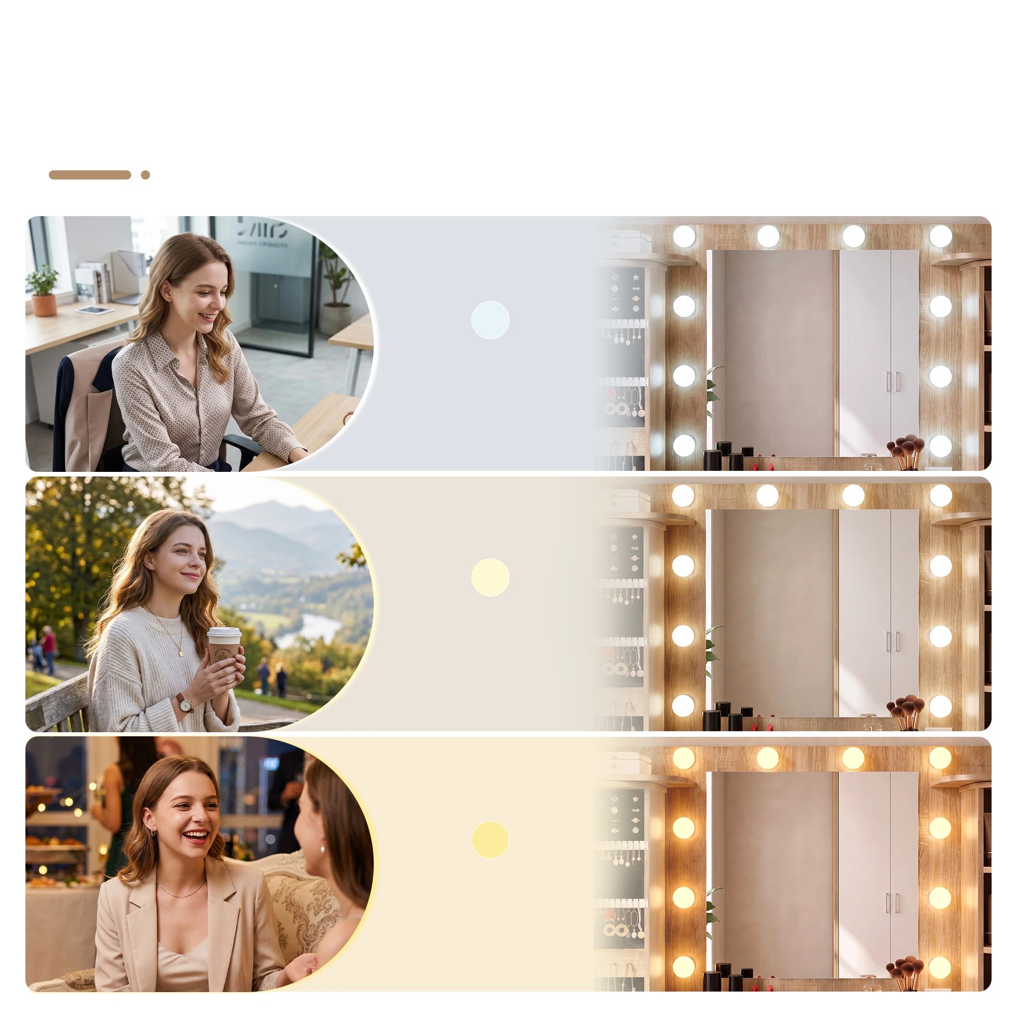 Artiss Dressing Table Vanity Desk LED Mirror Stool Set Charging Station ...