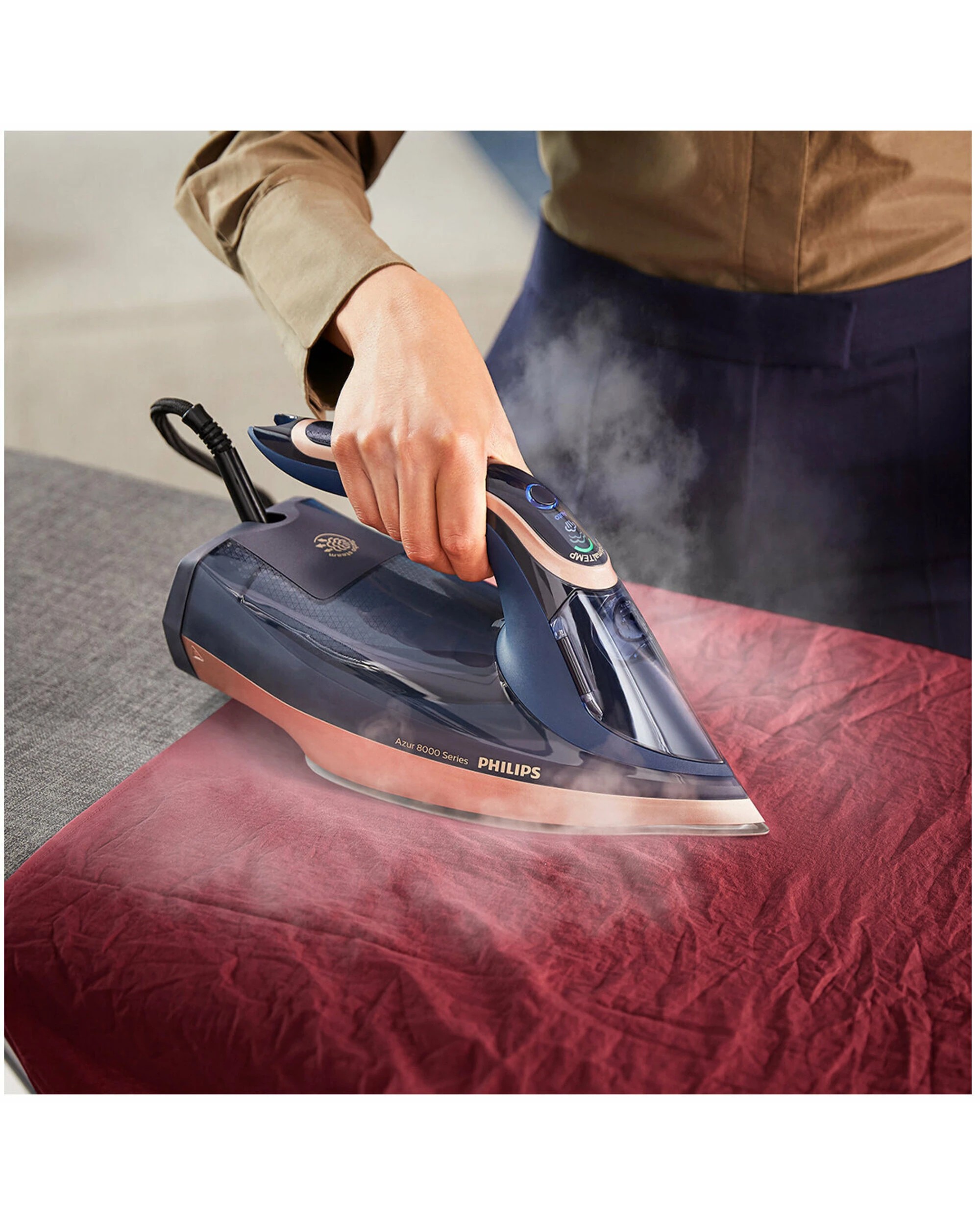3 Philips Azur 8000 Series Steam Iron Navy, 3 of 9