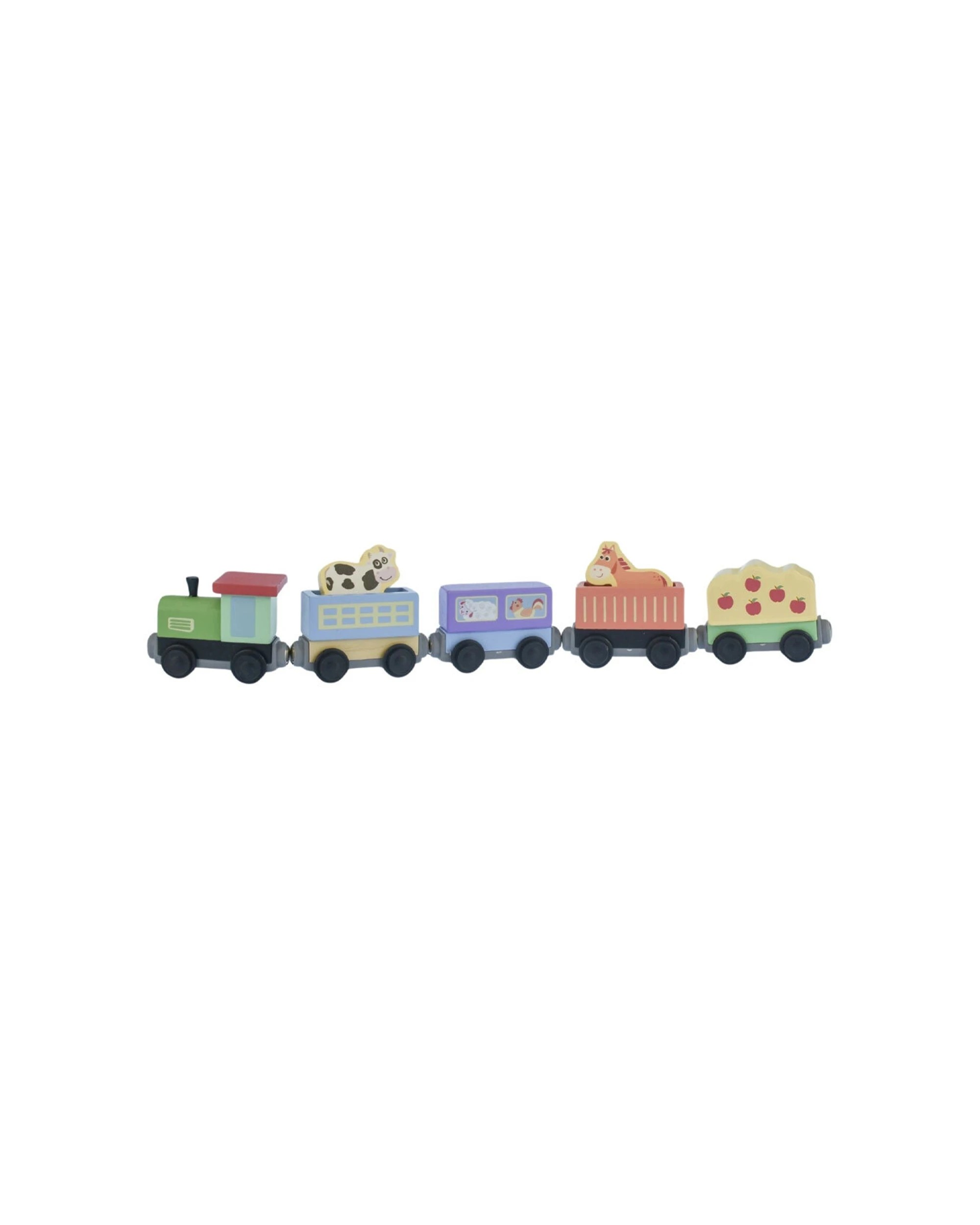 2 Kaper Kidz 7pc Sundae Farm Train Set Kids Toy Wooden Magnetic Pieces Playset - Multi, 2 of 3