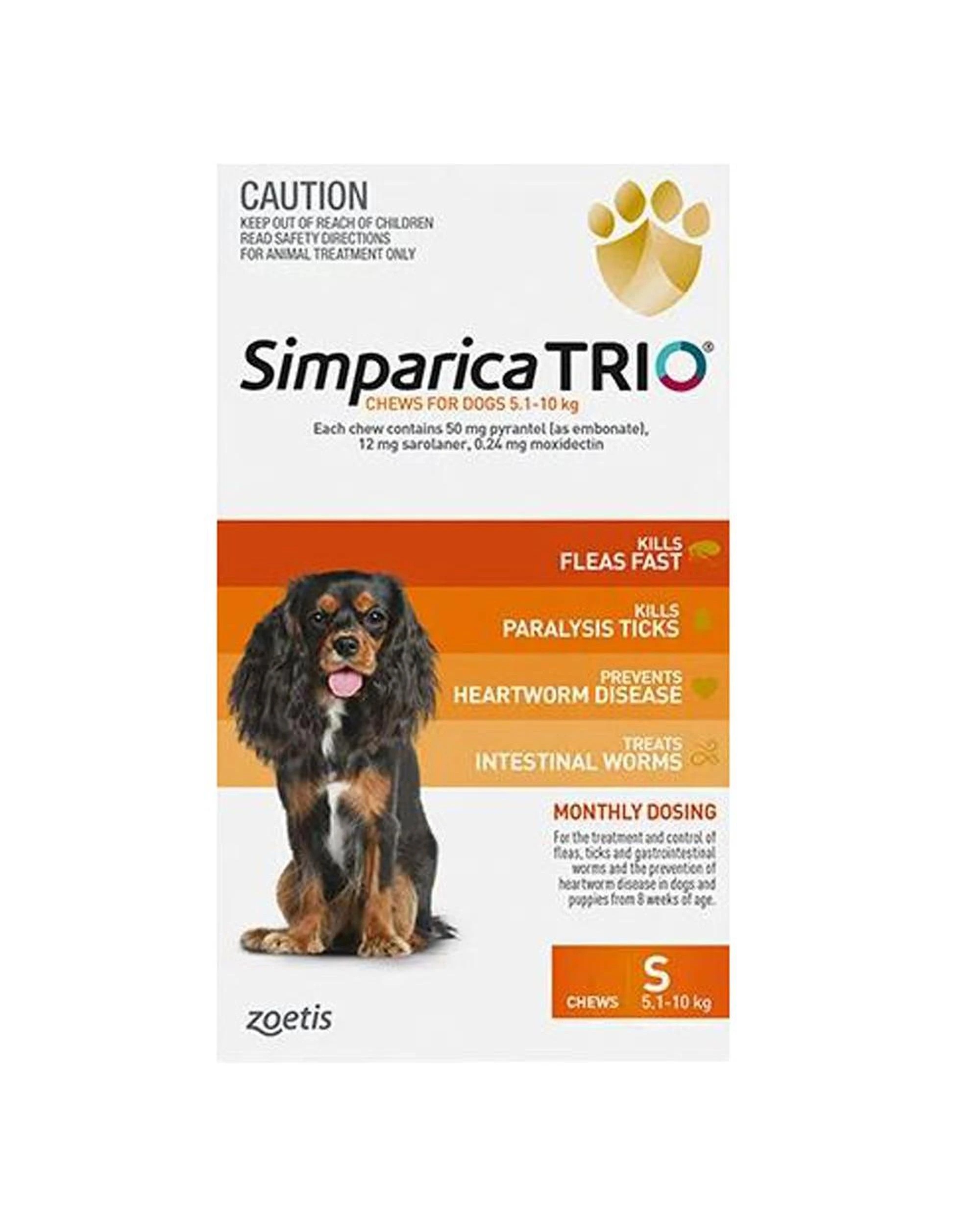2 Simparica Trio For Dogs 5.1-10kg Orange Small - 3 Pack, 2 of 2