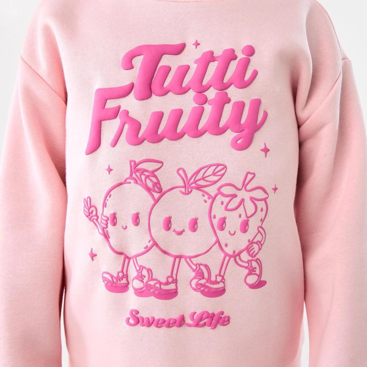 4 Print Crew Neck Sweatshirt ORANGE TUTTI FRUITY, 4 of 6