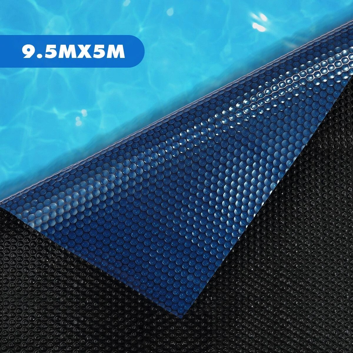 4 Ausway Pool Safety Cover Swimming Blanket Solar Bubble Mat Blue Black, 4 of 7