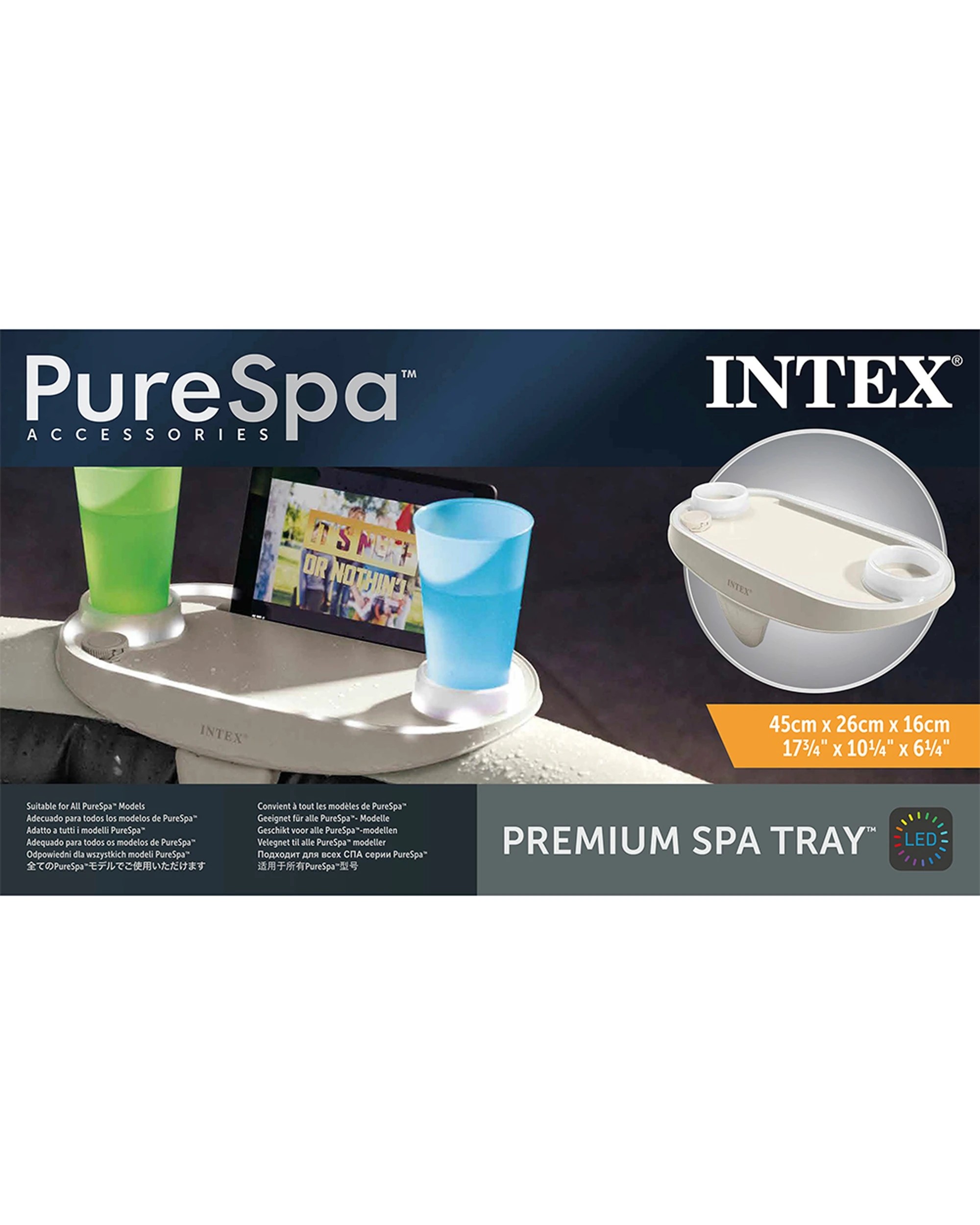 5 Intex Premium Tray For PureSpa Inflatable Hot Tub w/ Light - Beige, 5 of 5