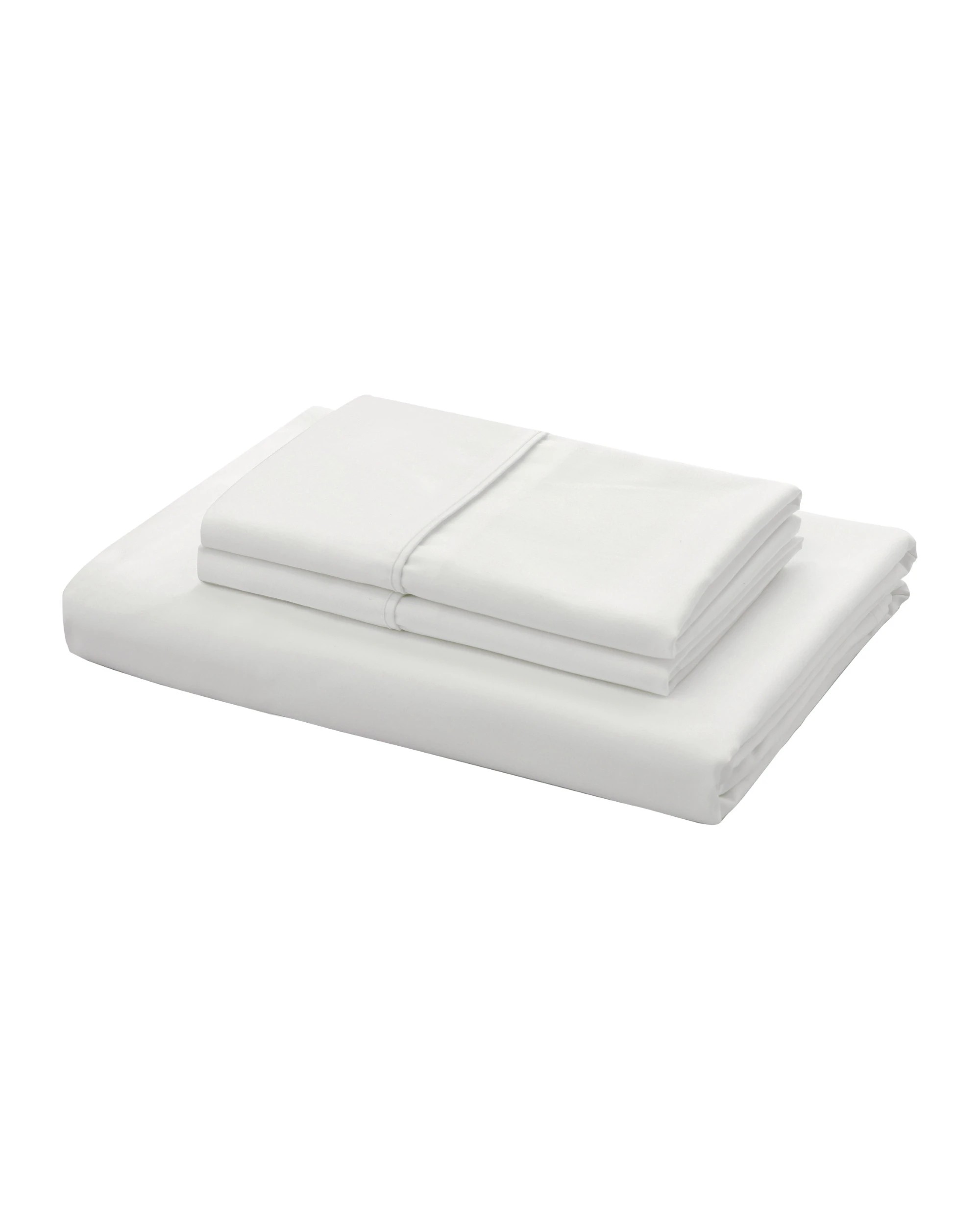 4 Serene 400TC Bamboo Cotton Sateen Fitted Sheet Set - Double Bed - White, 4 of 5