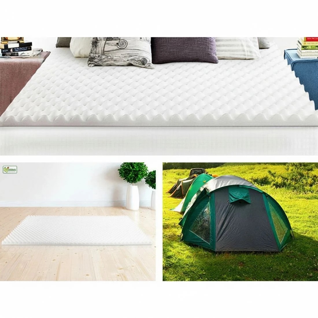 7 Giselle Bedding Foam Mattress Topper Egg Crate 5cm Double - Double Bed - White, 7 of 7