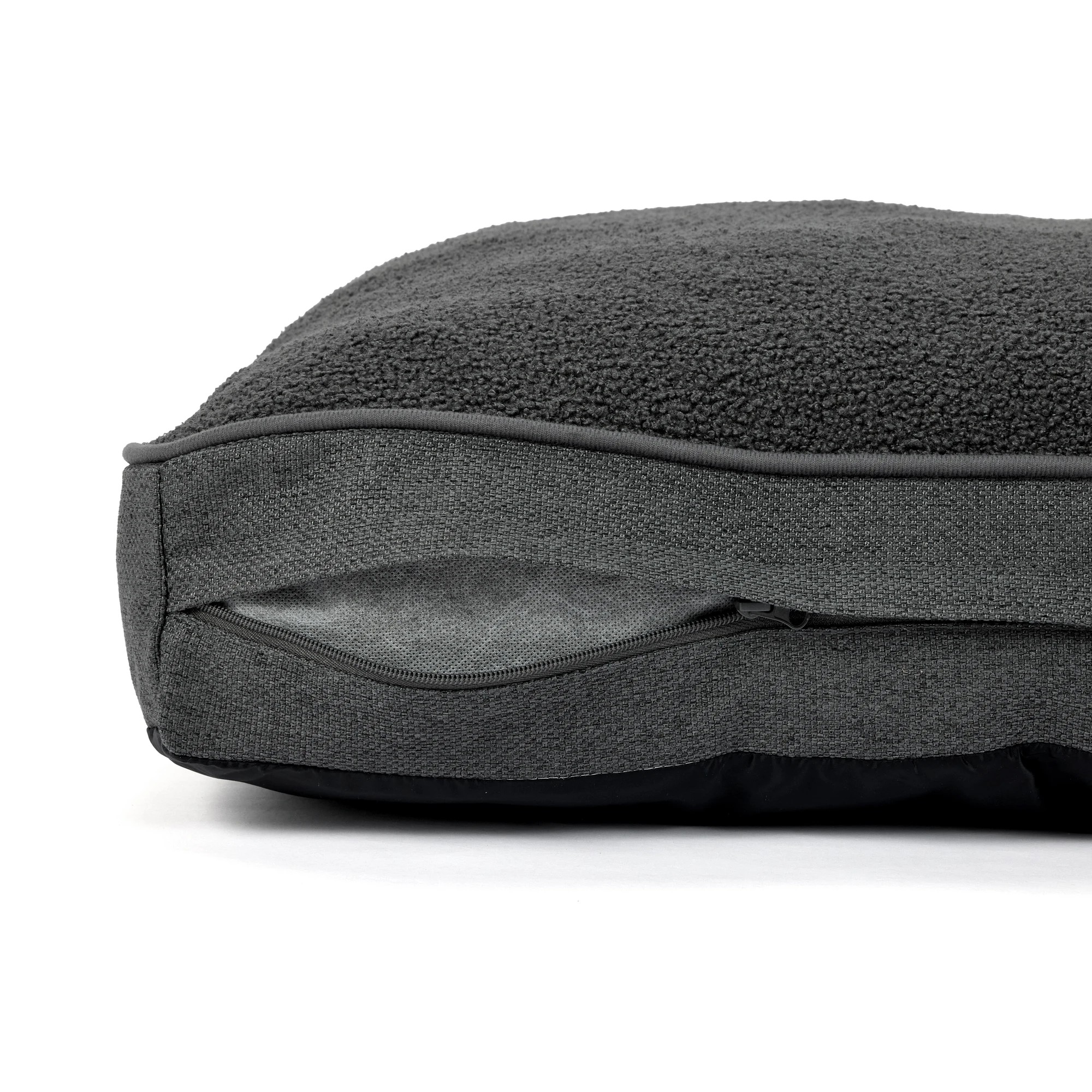 5 Pet Bed Rectangle Boucle - Extra Large, Dark Grey, 5 of 7